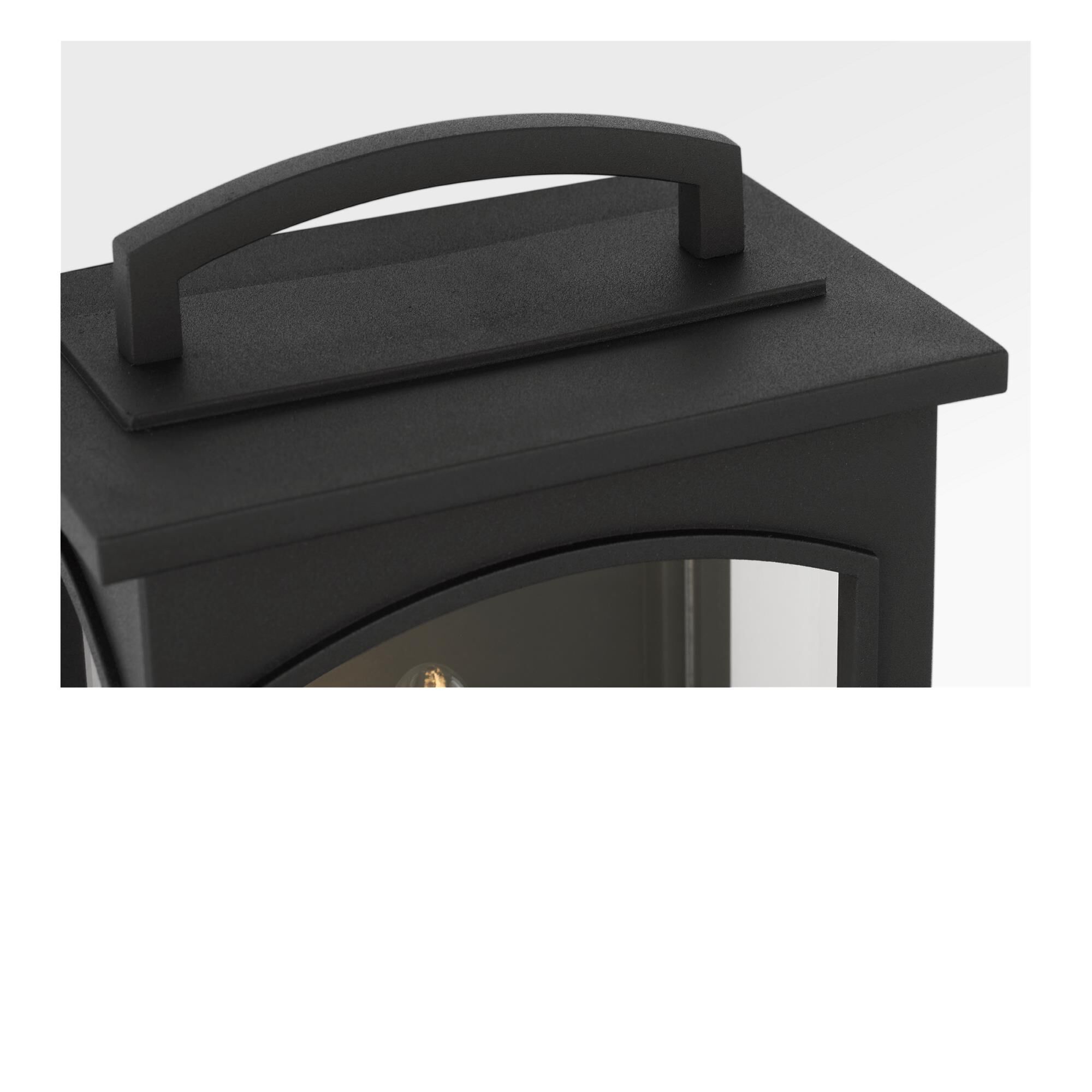 Shown in Textured Black finish and Clear glass