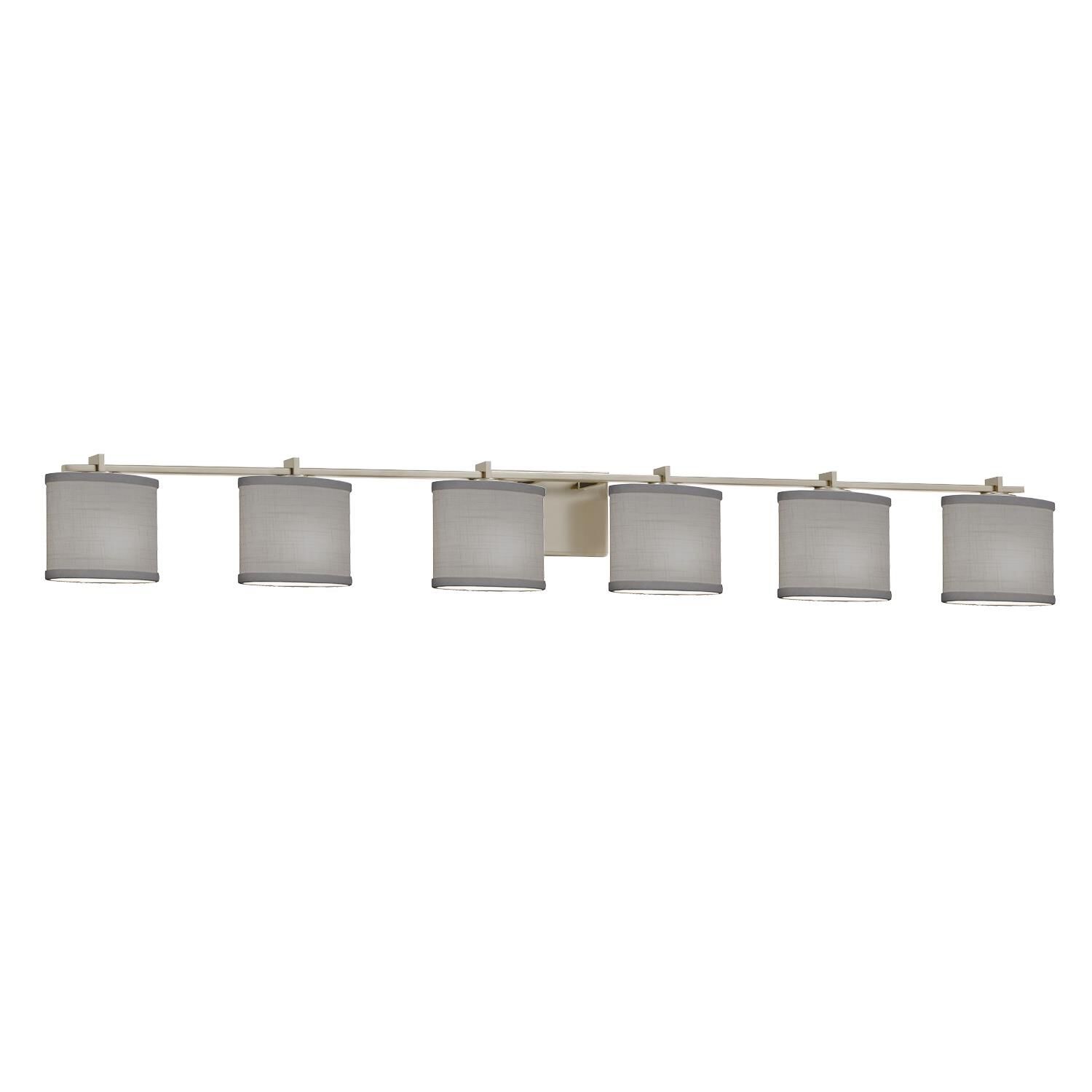 Textile 56 Inch 6 Light Bath Vanity Light by Justice Design Group