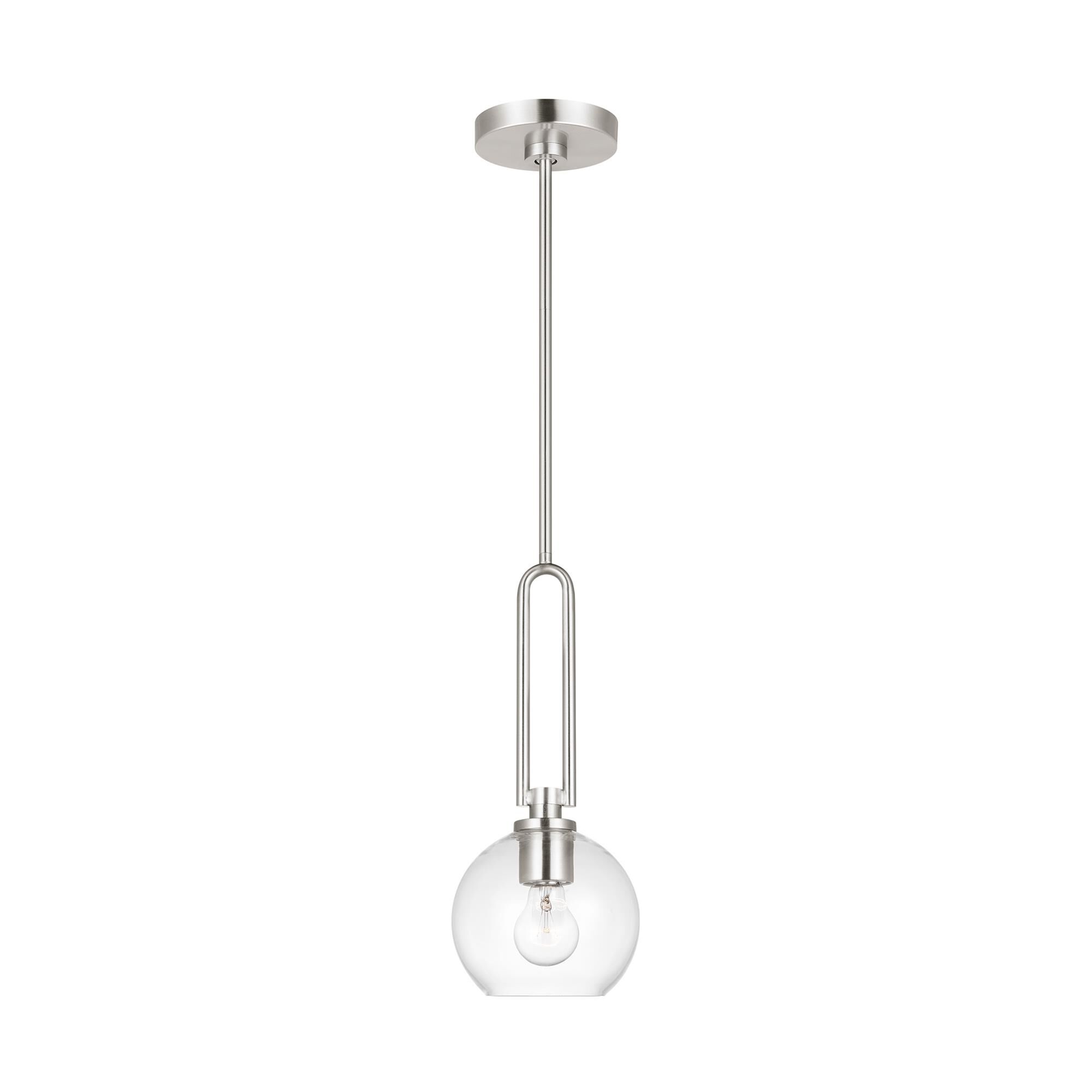 Shown in Brushed Nickel Silver finish and Clear glass and Clear Glass shade