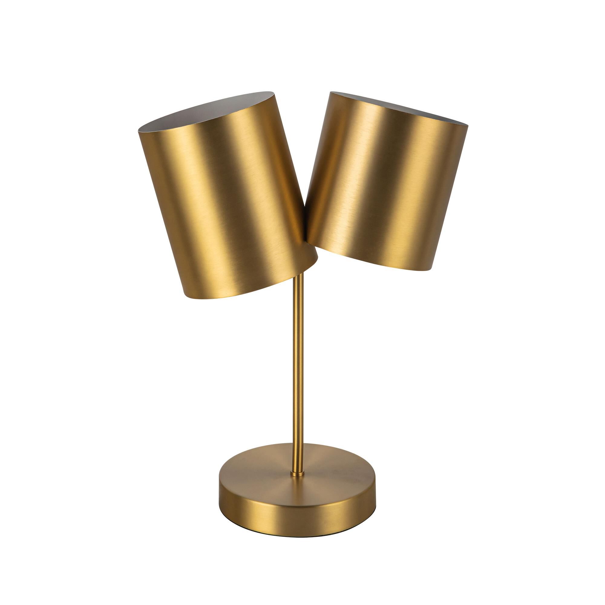 Shown in Brushed Gold finish and Steel shade