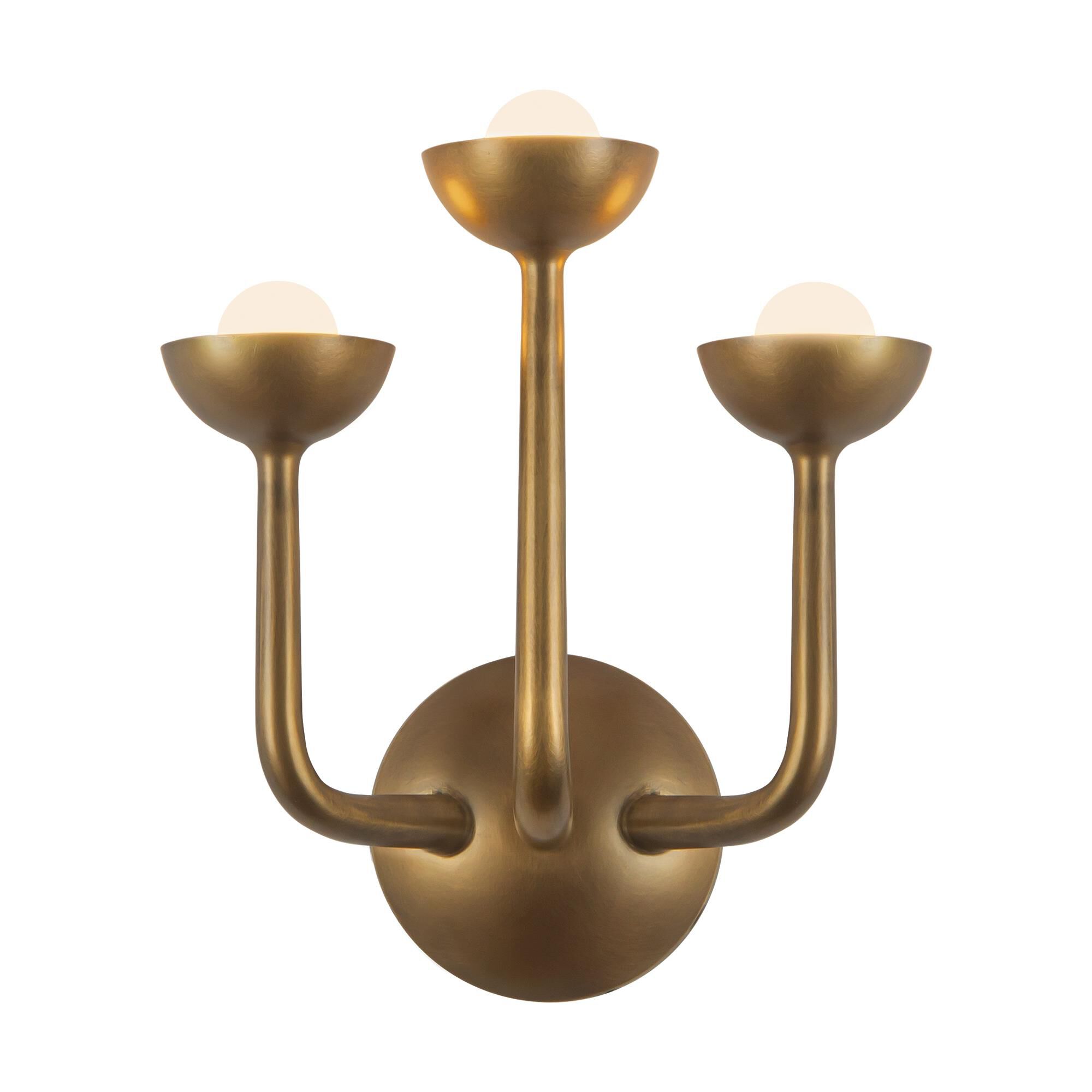 Shown in Vintage Brass finish and Frosted glass