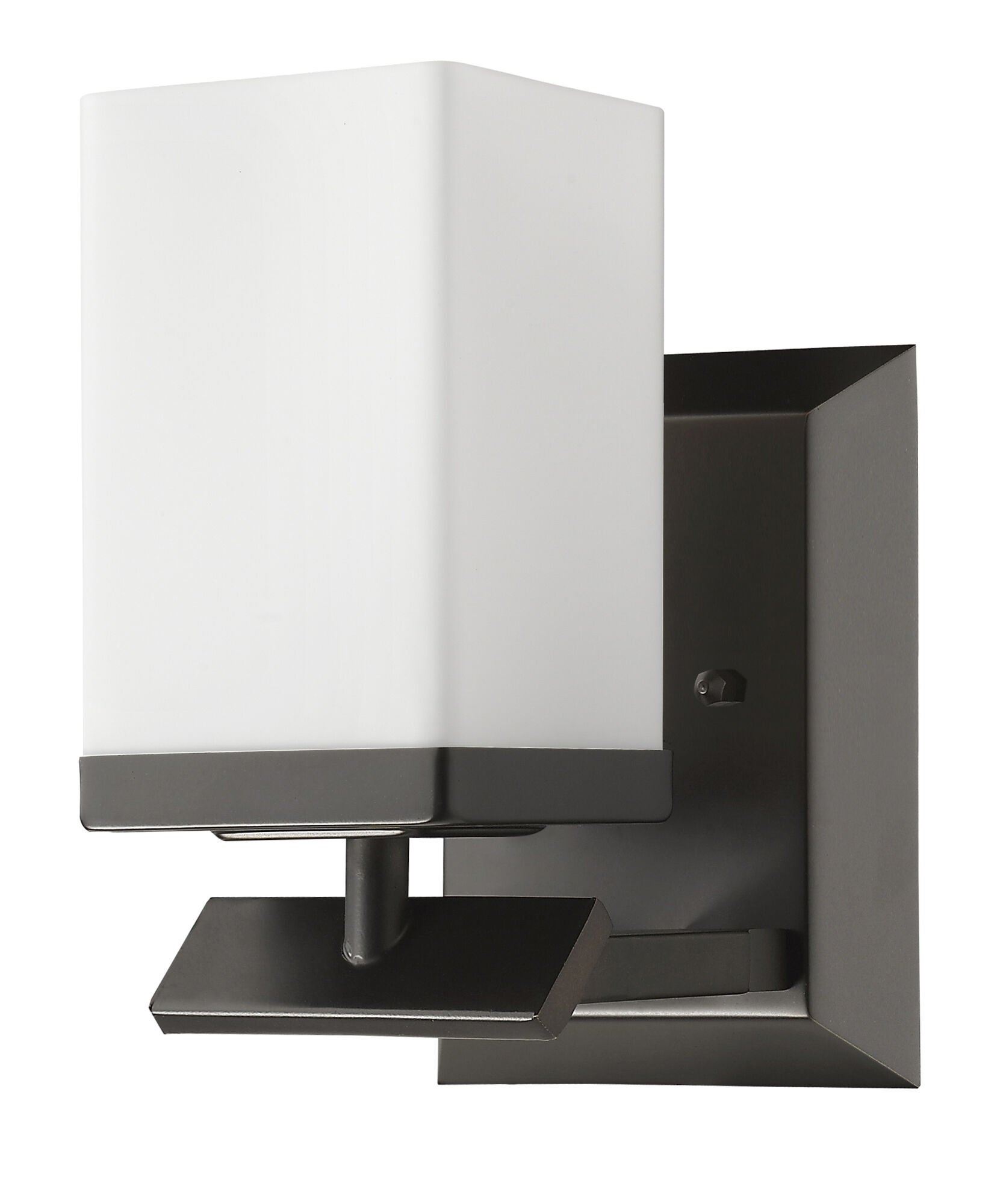 Shown in Oil Rubbed Bronze finish and White glass and White Rectangular Glass s shade