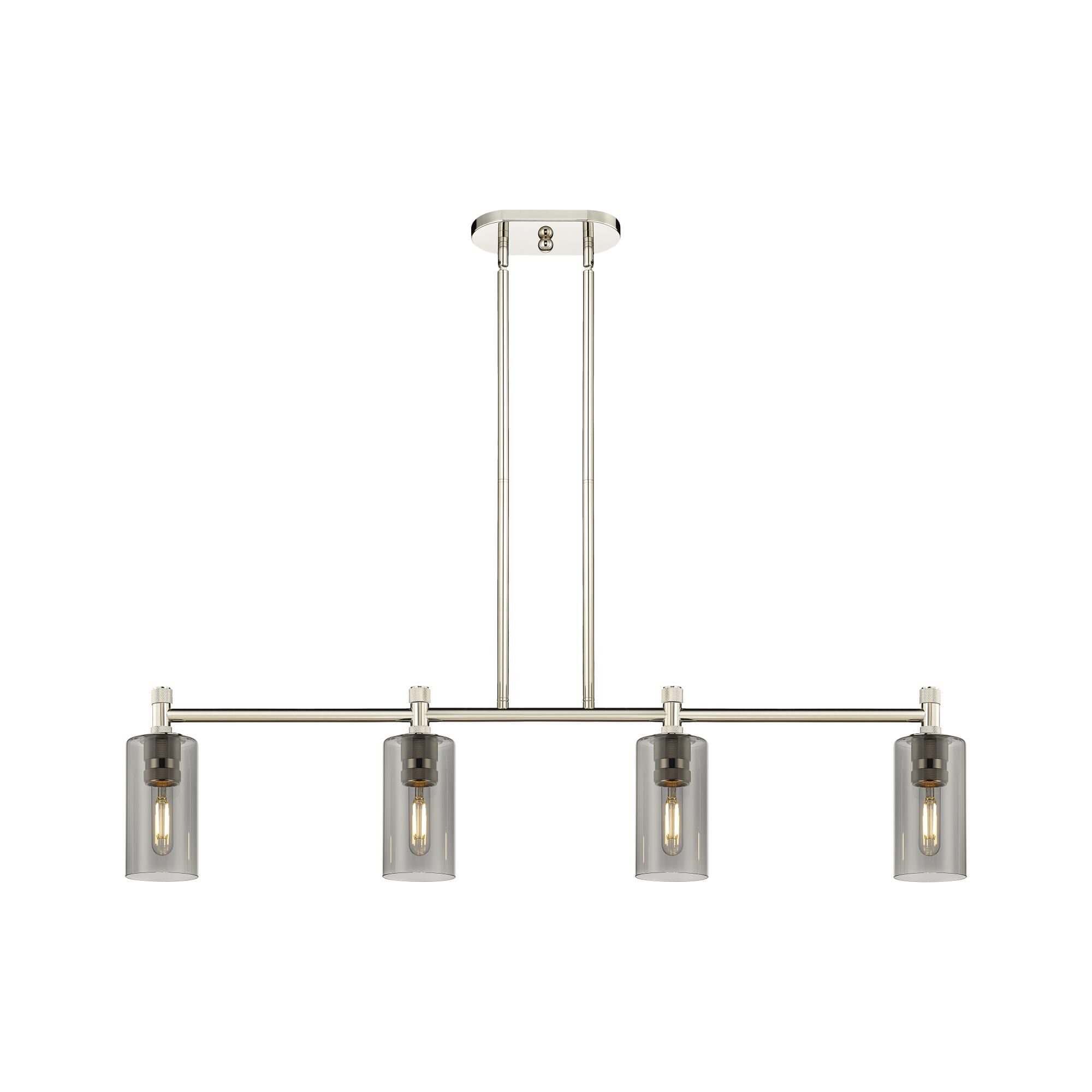 Shown in Polished Nickel finish and Plated Smoke glass and Plated Smoke Glass shade