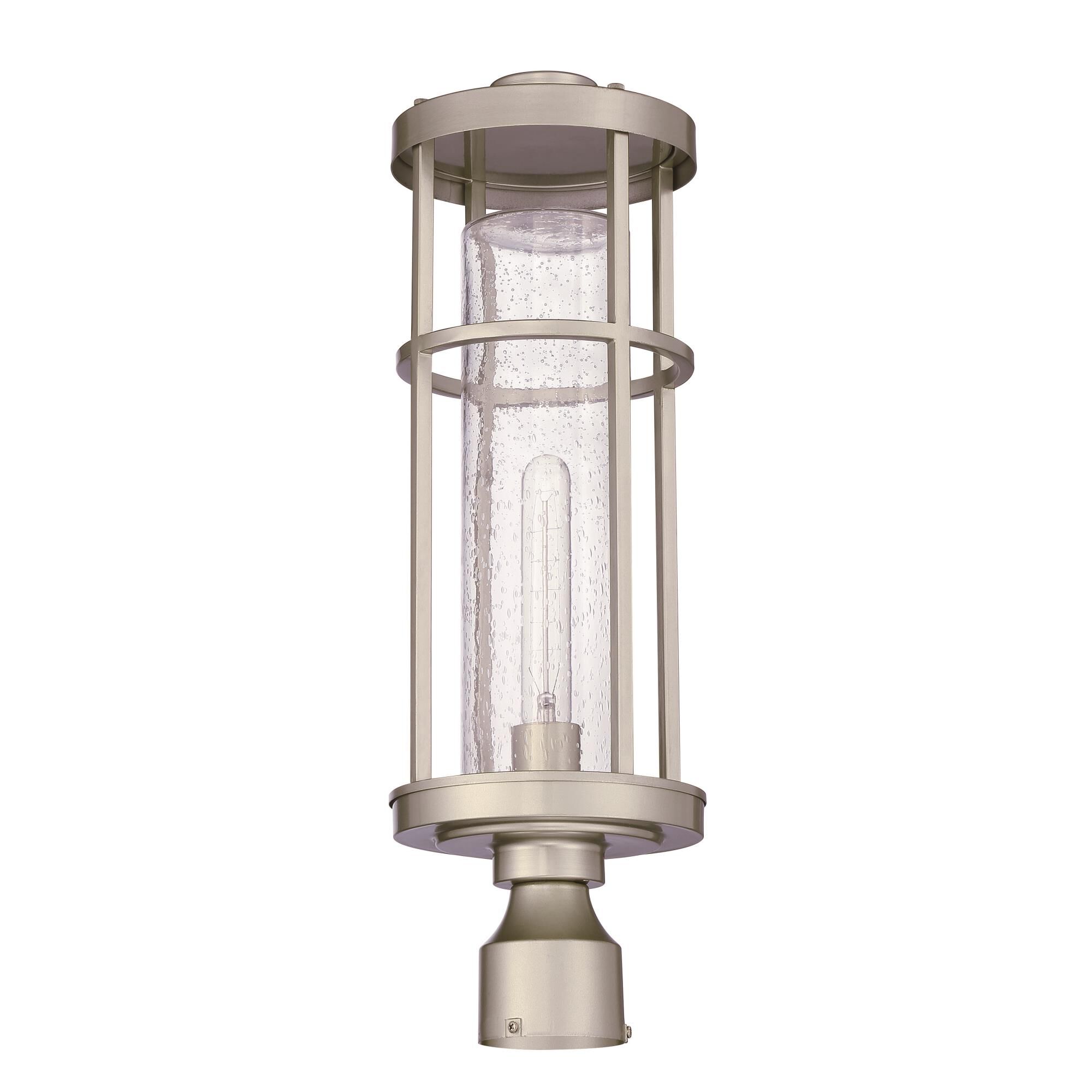 Shown in Satin Aluminum finish and Clear Seeded glass and Glass shade