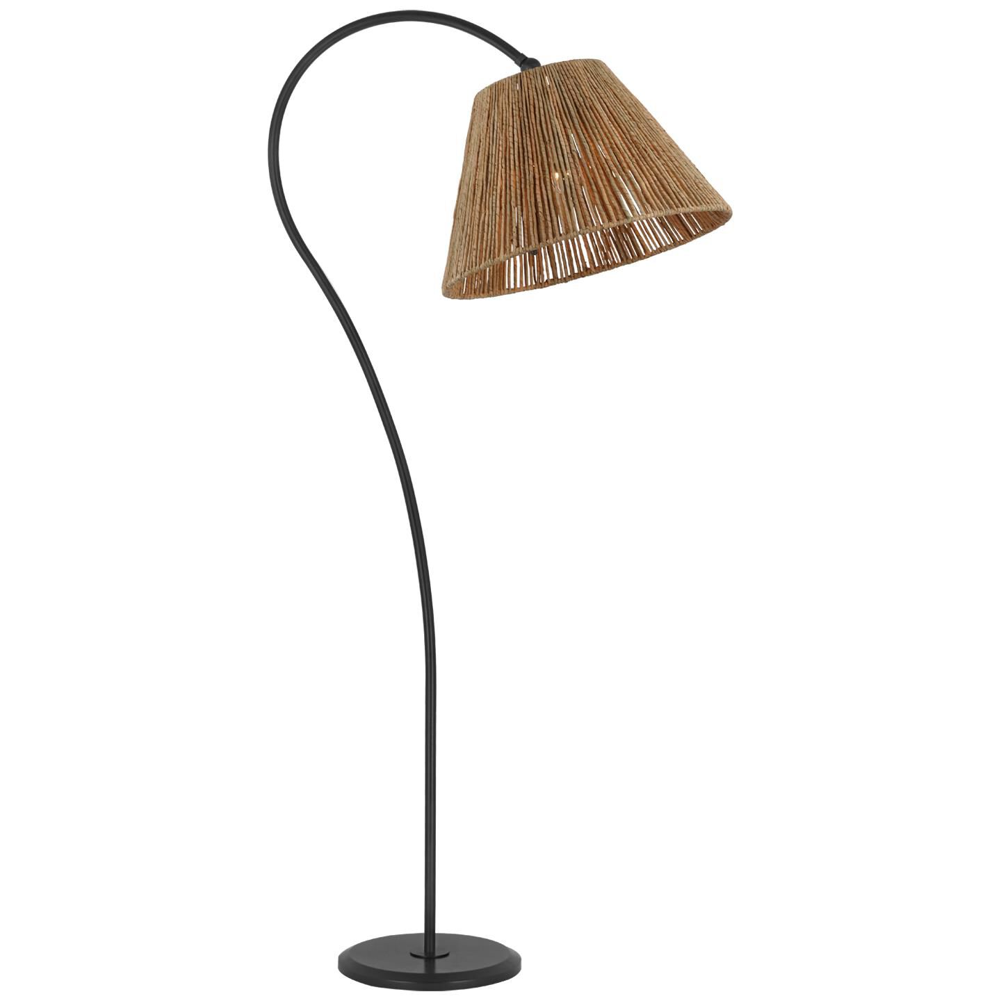 Shown in Aged Iron finish and Natural Abaca shade