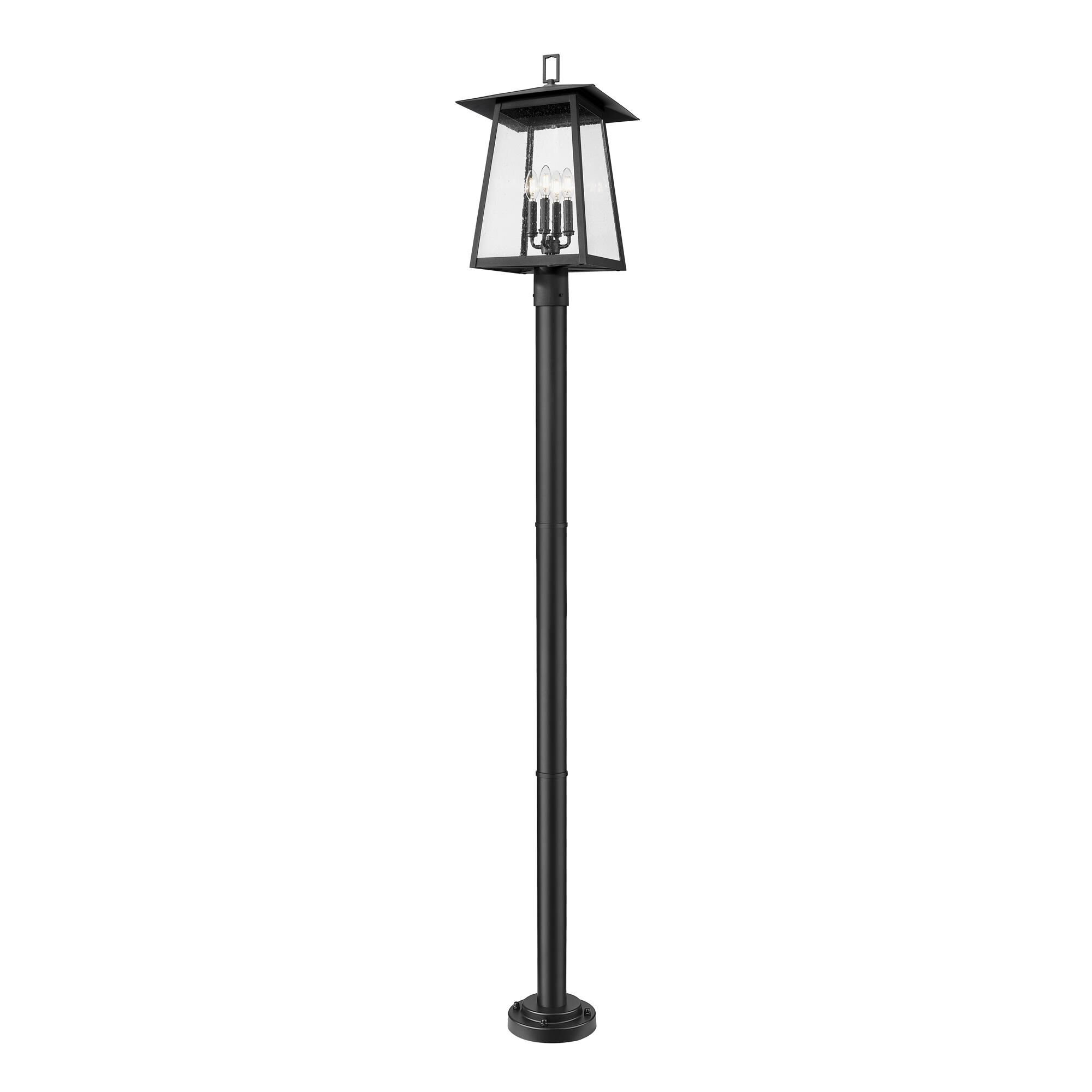 Shown in Black finish and Clear Seedy glass and Clear Seedy shade