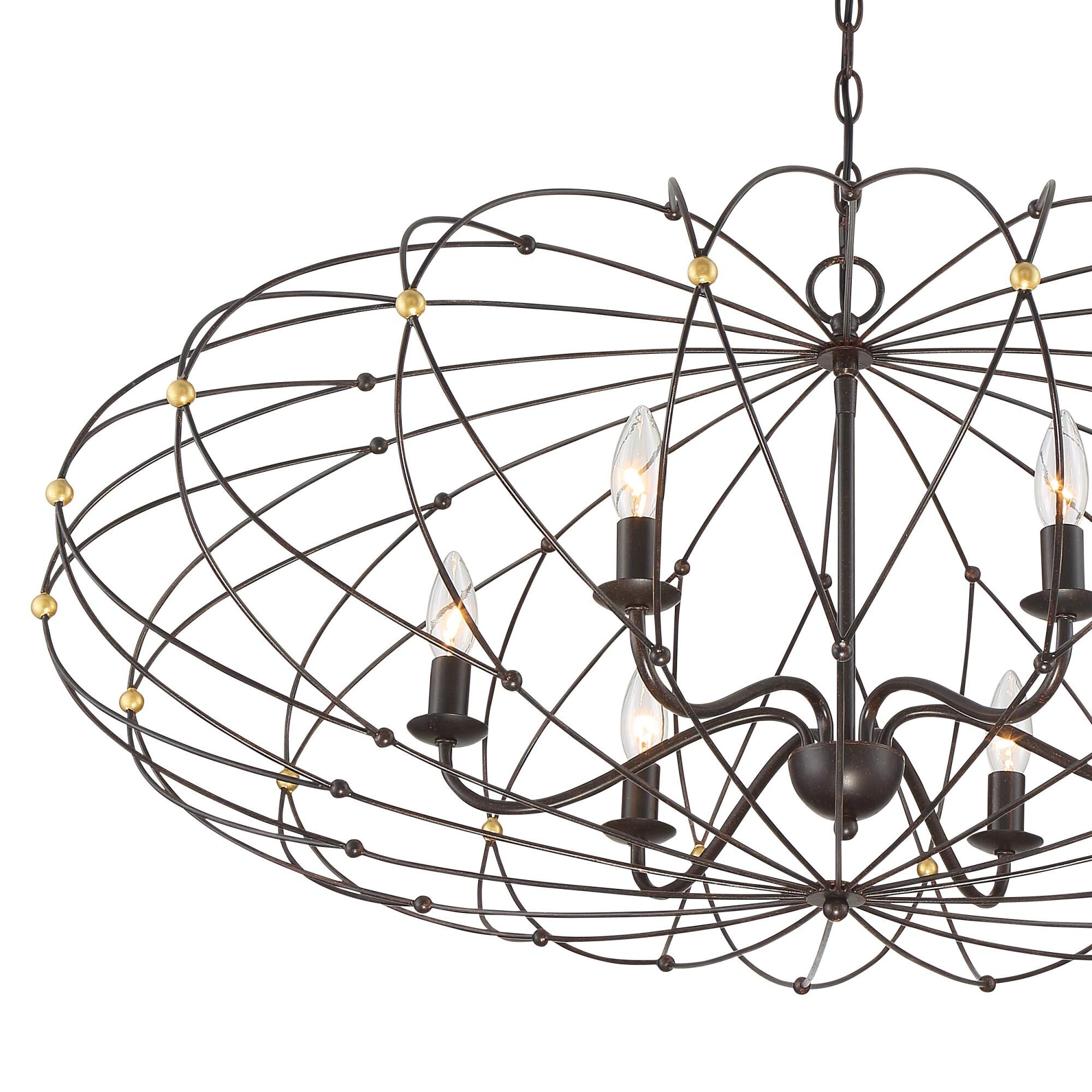Zucca 38 Inch 6 Light Chandelier by Crystorama