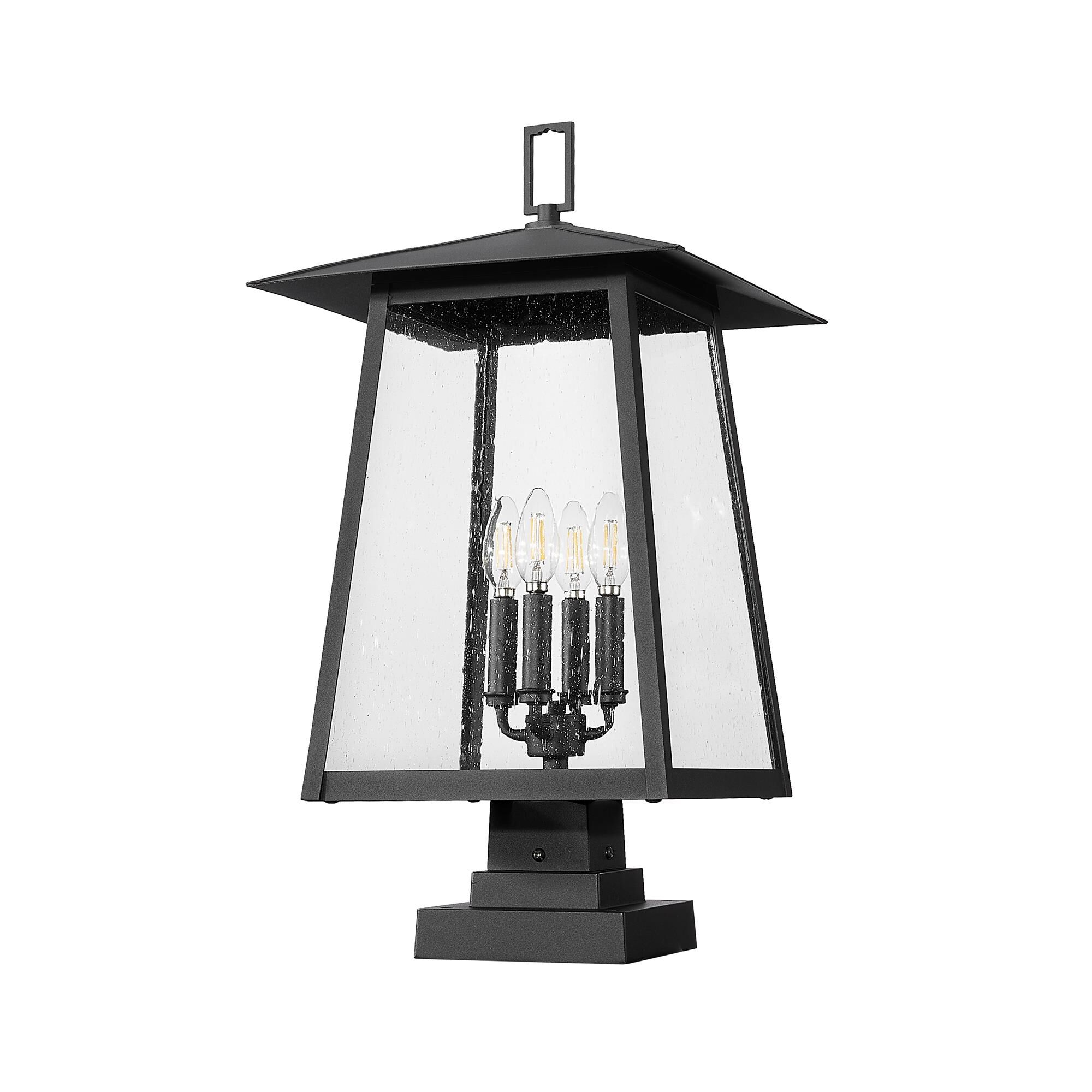 Shown in Black finish and Clear Seedy glass and Clear Seedy shade