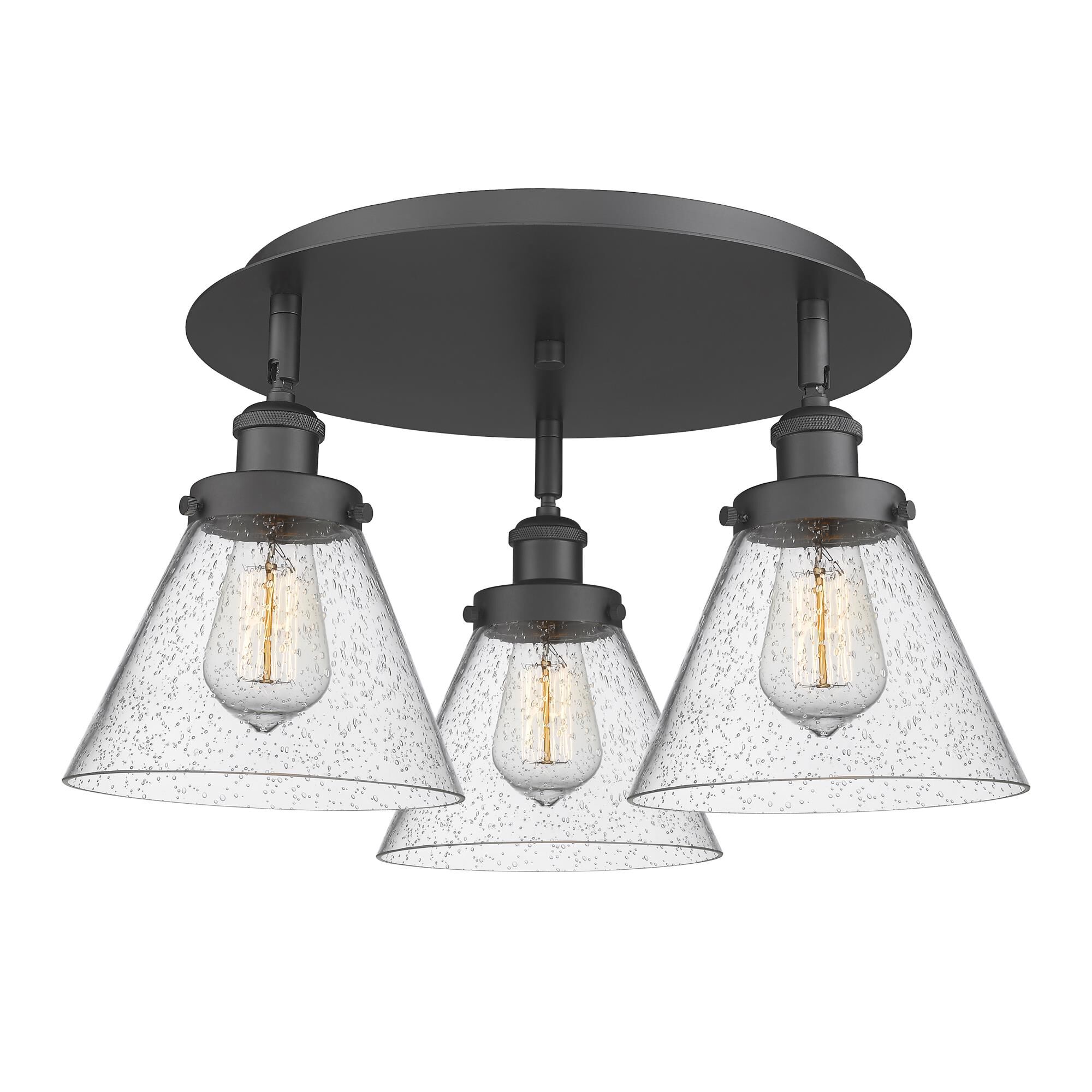 Shown in Matte Black finish and Seedy glass