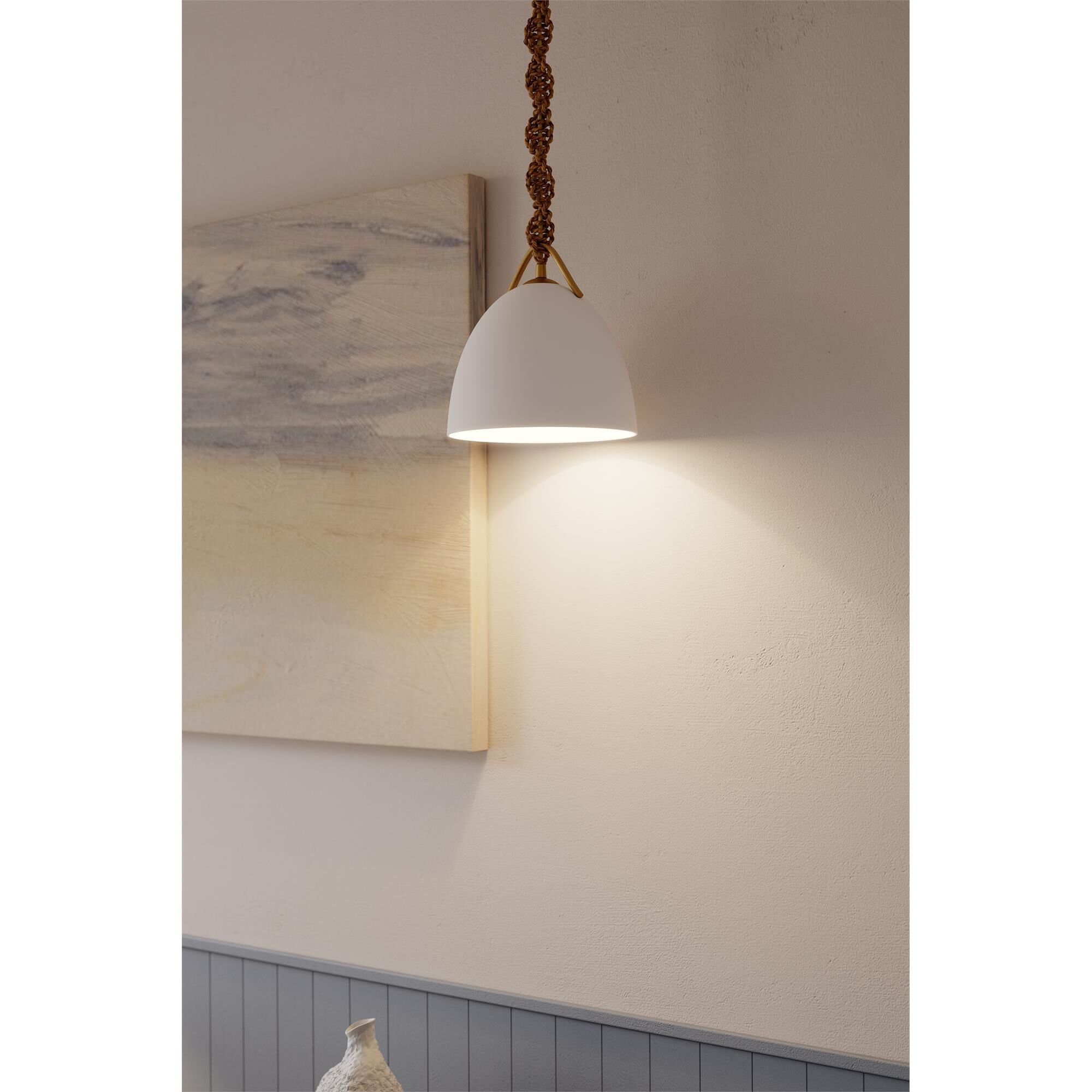 Shown in Legacy Brass finish and White shade