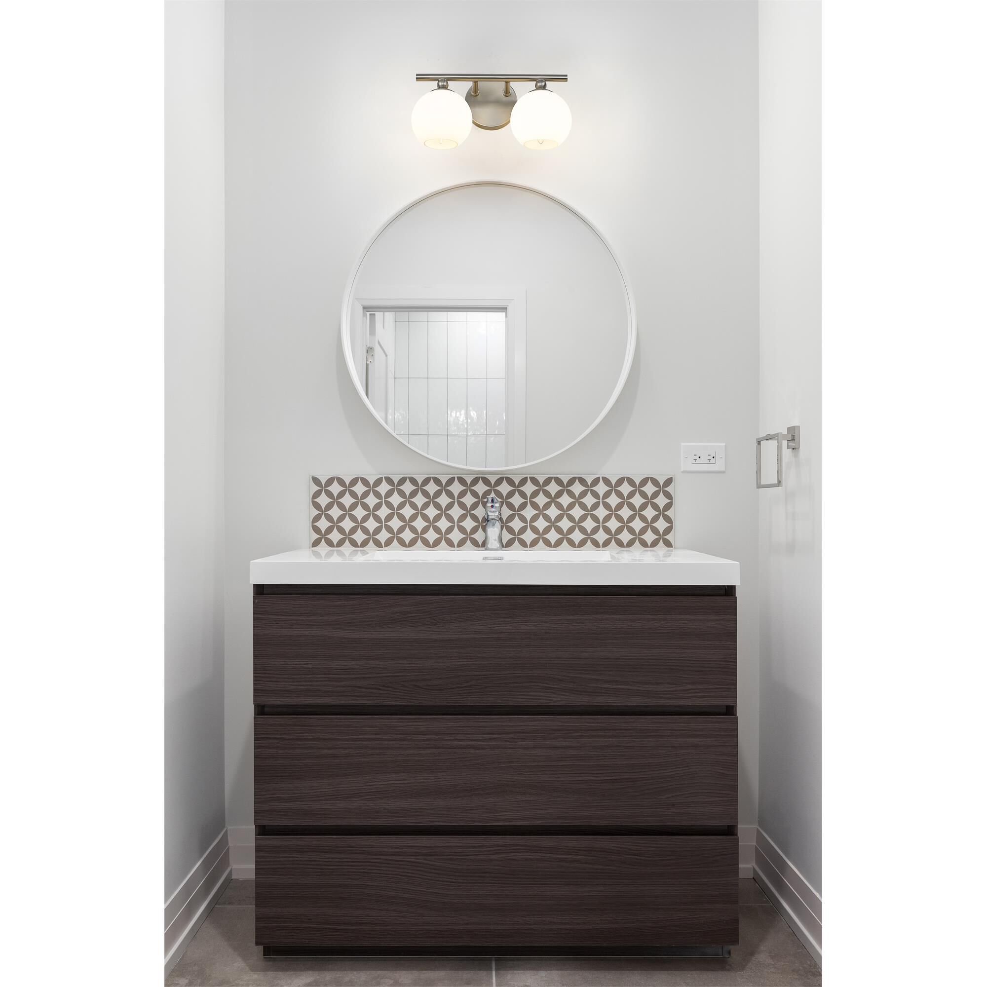 Shown in Brushed Nickel finish and Opal Etched glass
