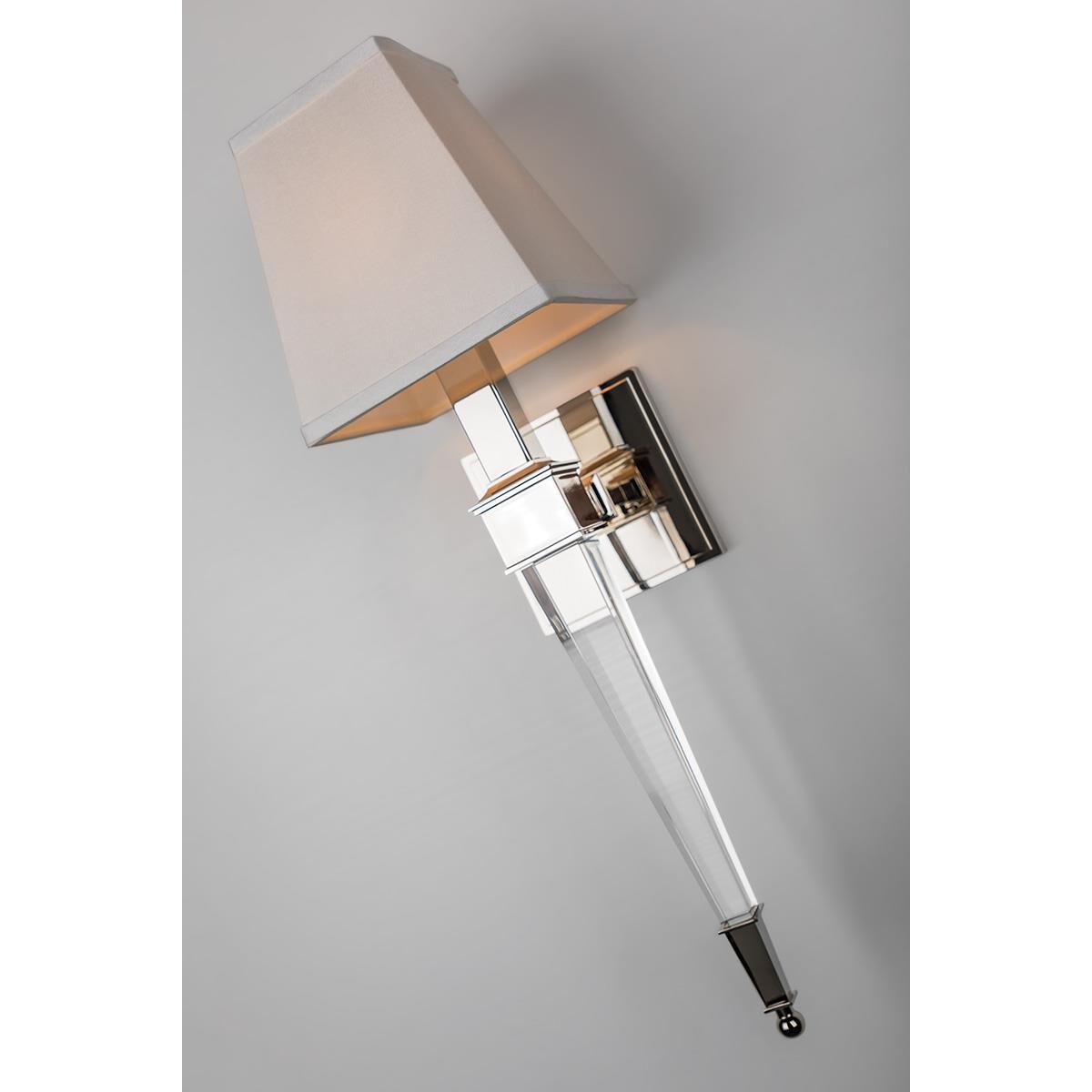 Shown in Polished Nickel finish and White Silk shade