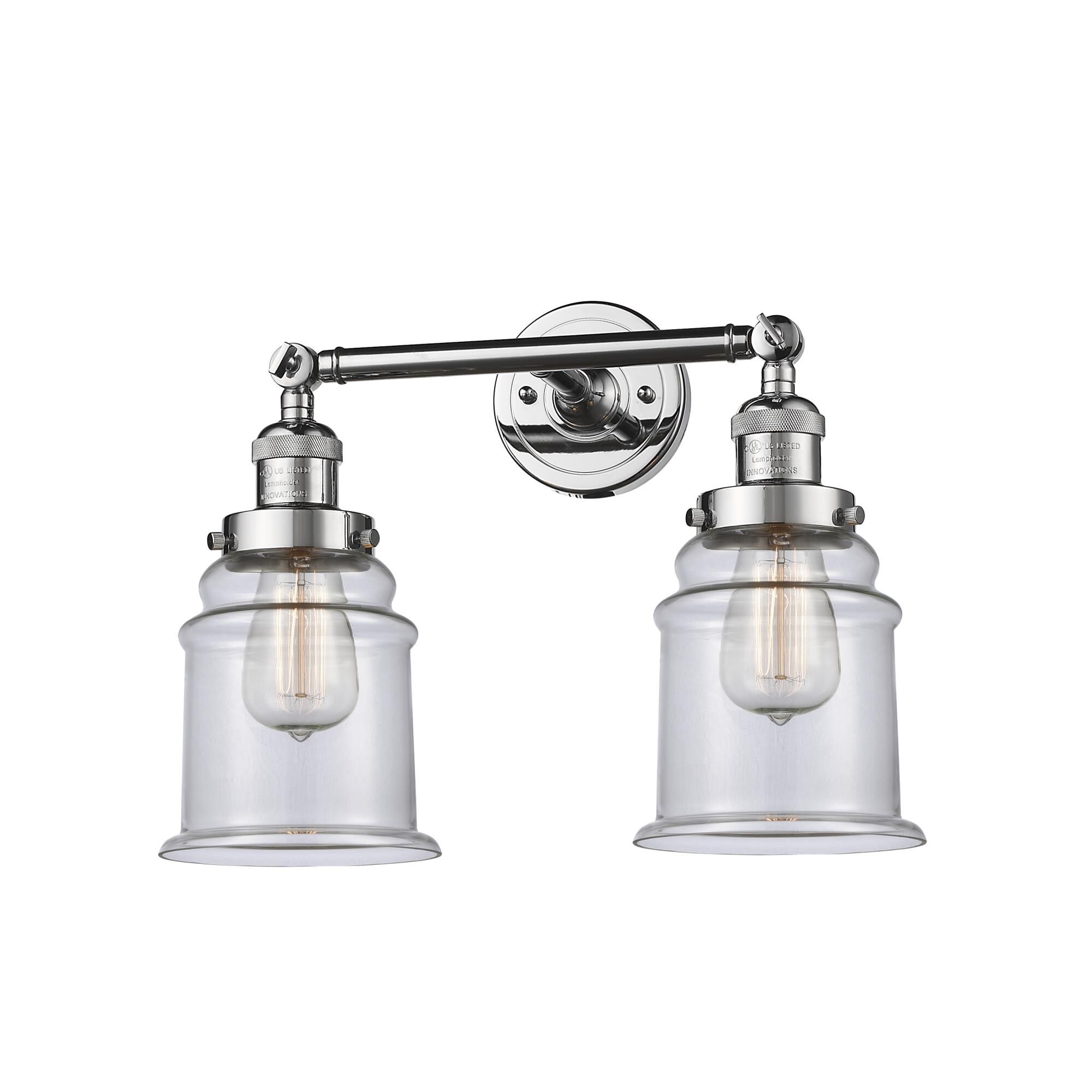 Shown in Polished Chrome finish and Clear glass