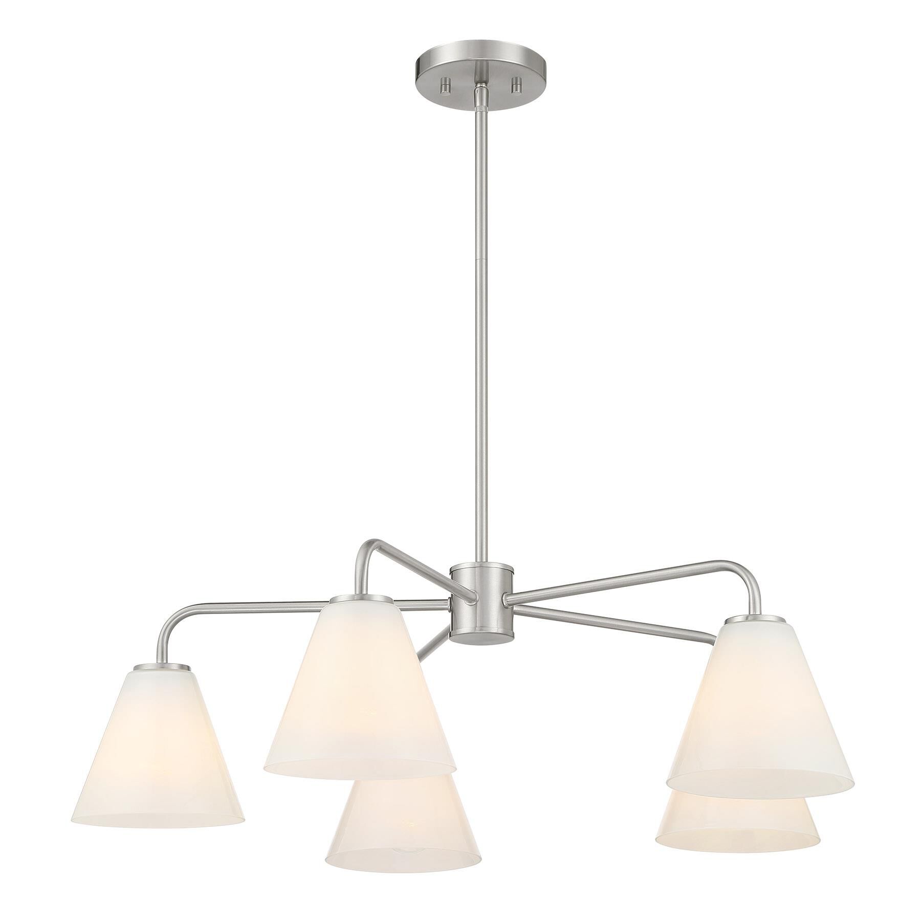 Shown in Satin Nickel finish and Strie shade