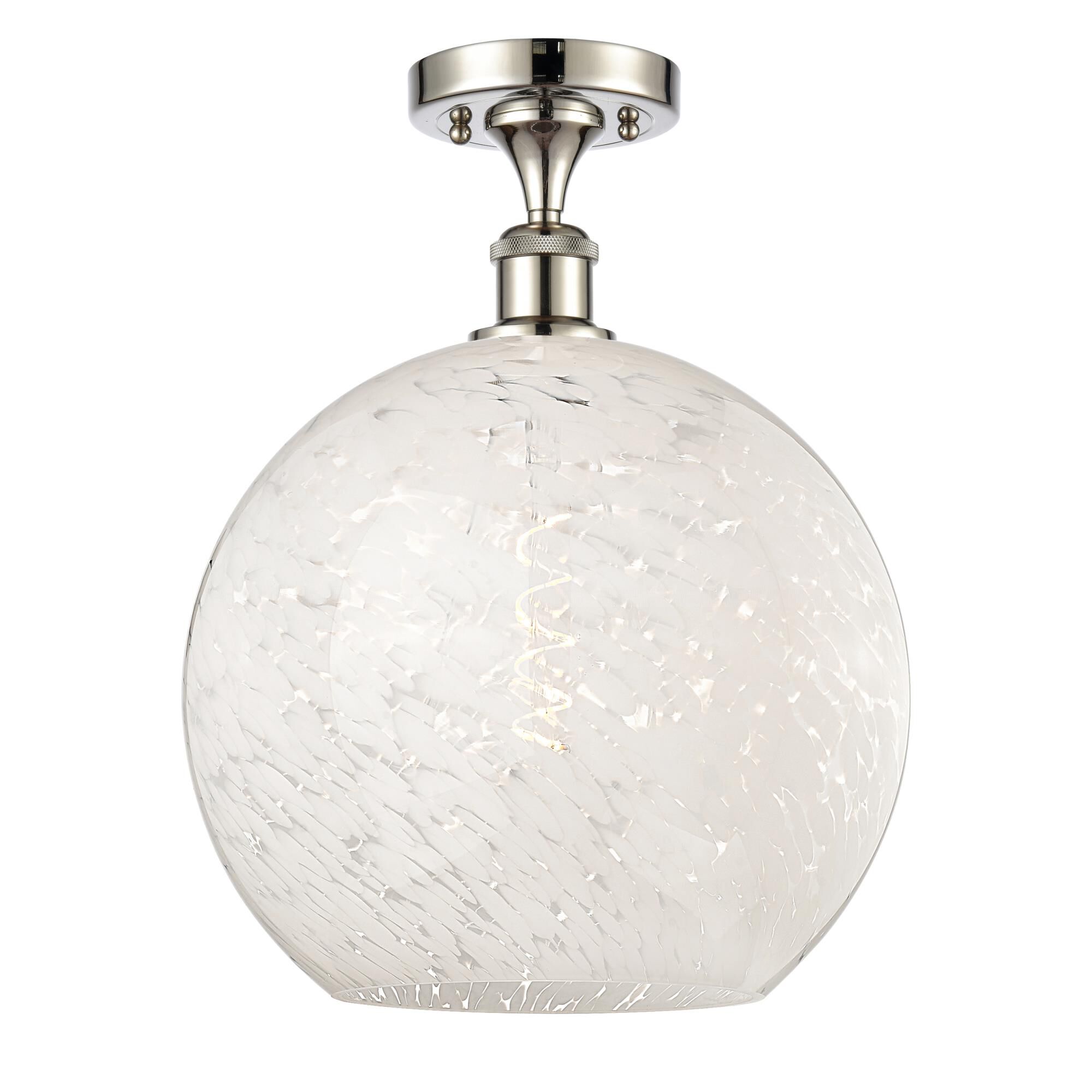 Bruno Marashlian White Mouchette 12 Inch Semi Flush Mount by Innovations Lighting