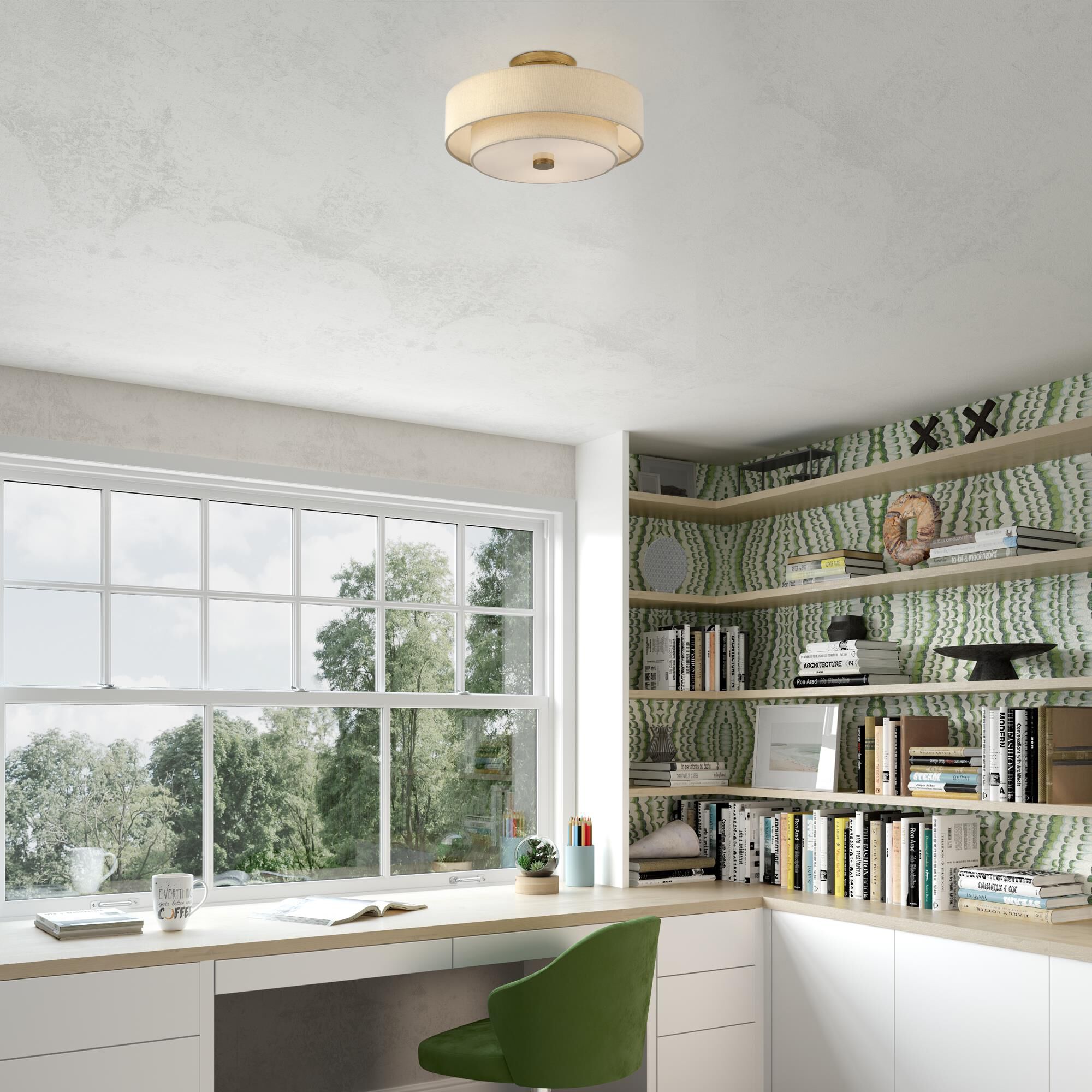 Bellingham 15 Inch Semi Flush Mount by Livex Lighting