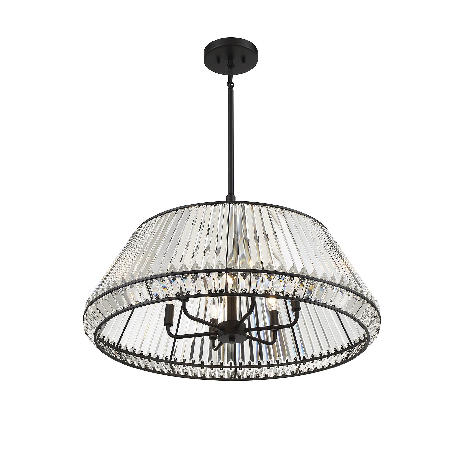 Shown in Matte Black finish and Clear crystal