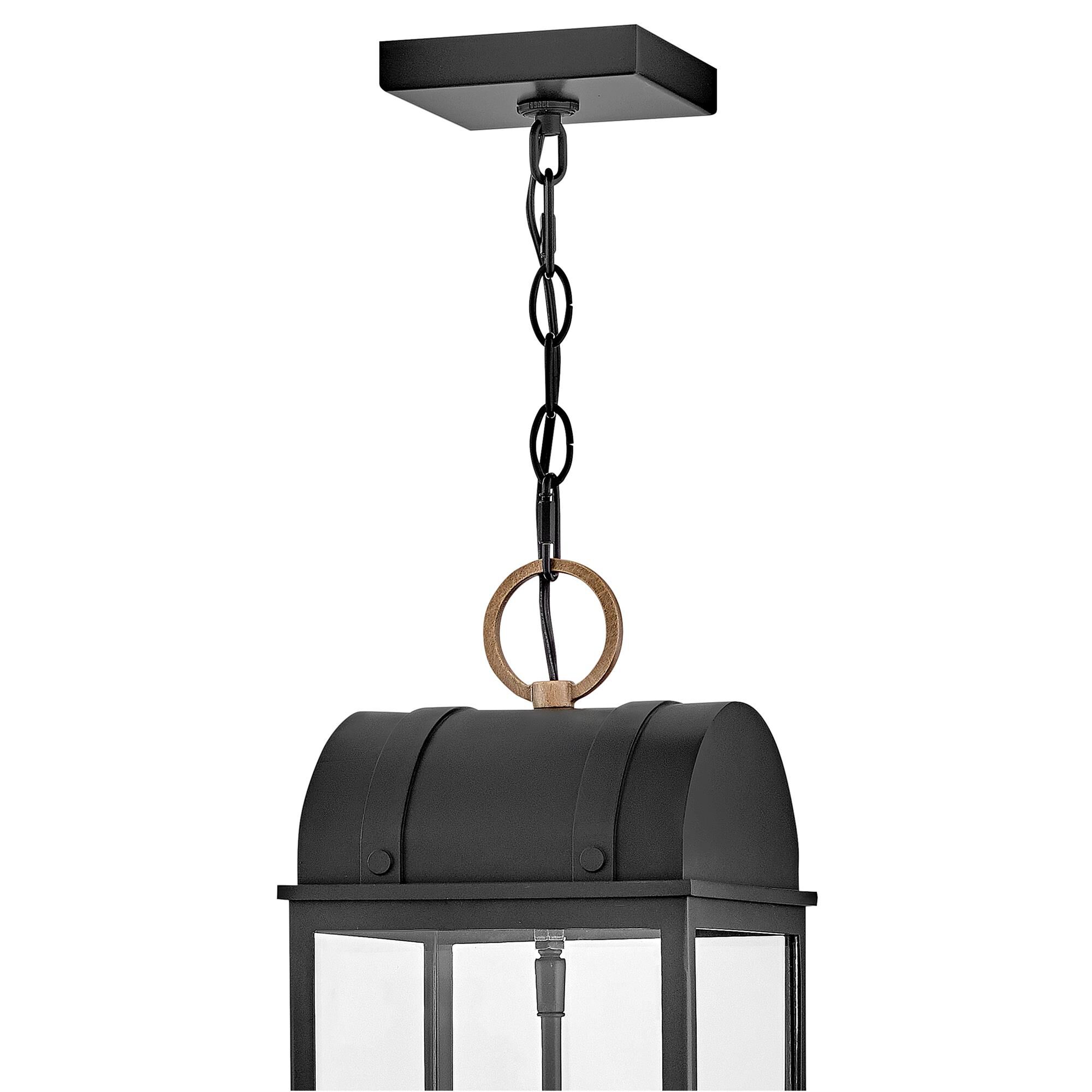 Shown in Black finish and Clear glass and Burnished Bronze accent
