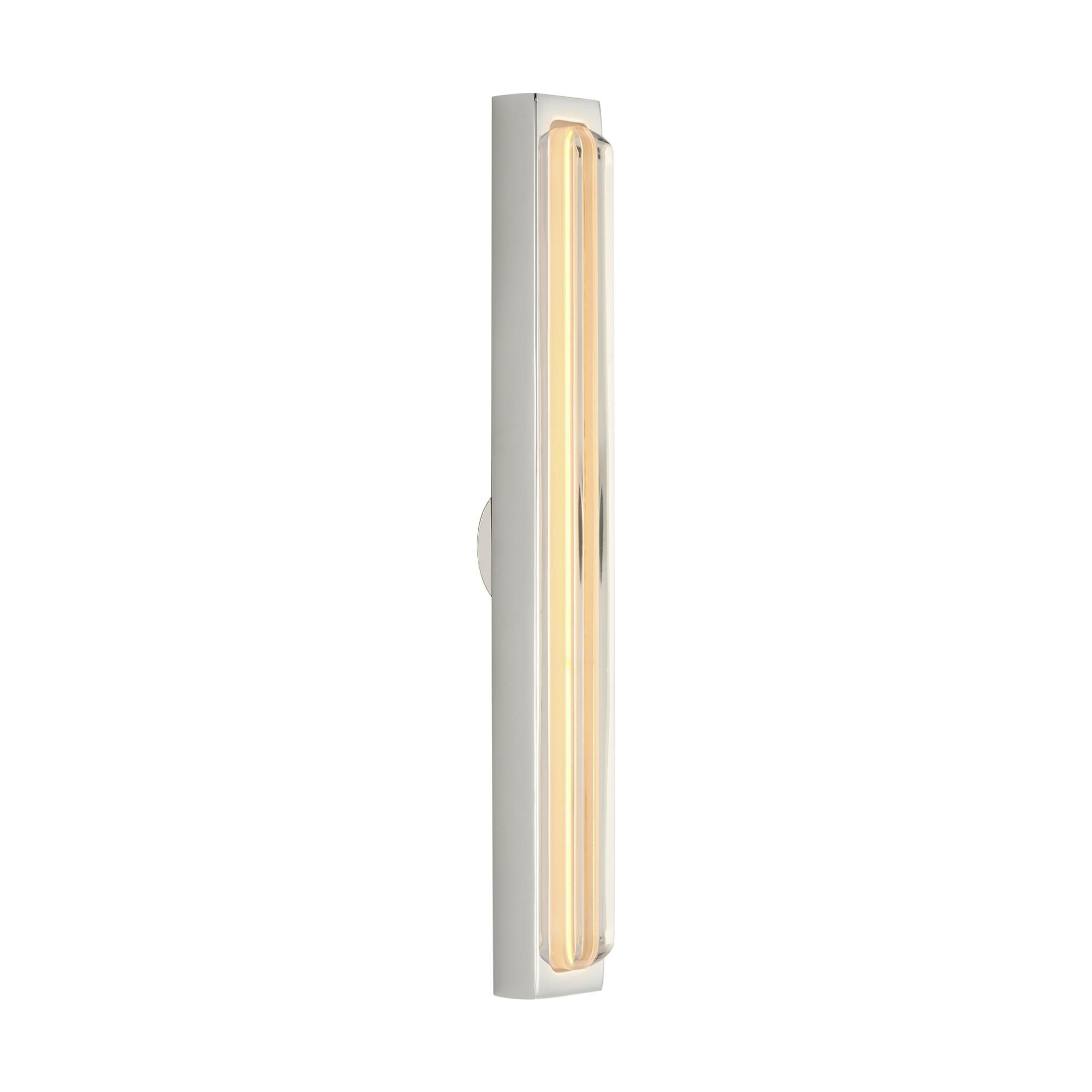 Shown in Polished Nickel finish and Clear Crystal glass