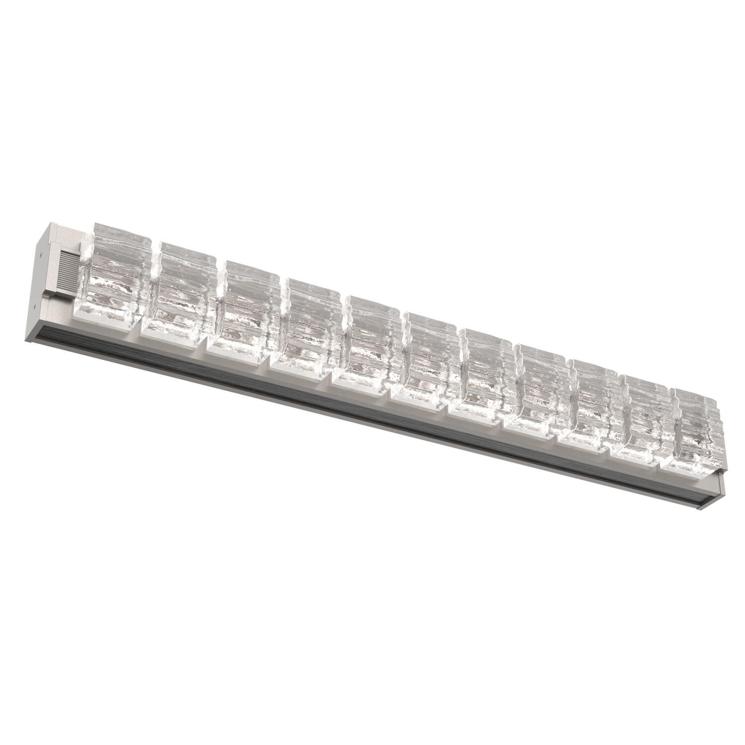 Shown in Beige Silver finish and Clear Ribbed glass and Dark Oak accent