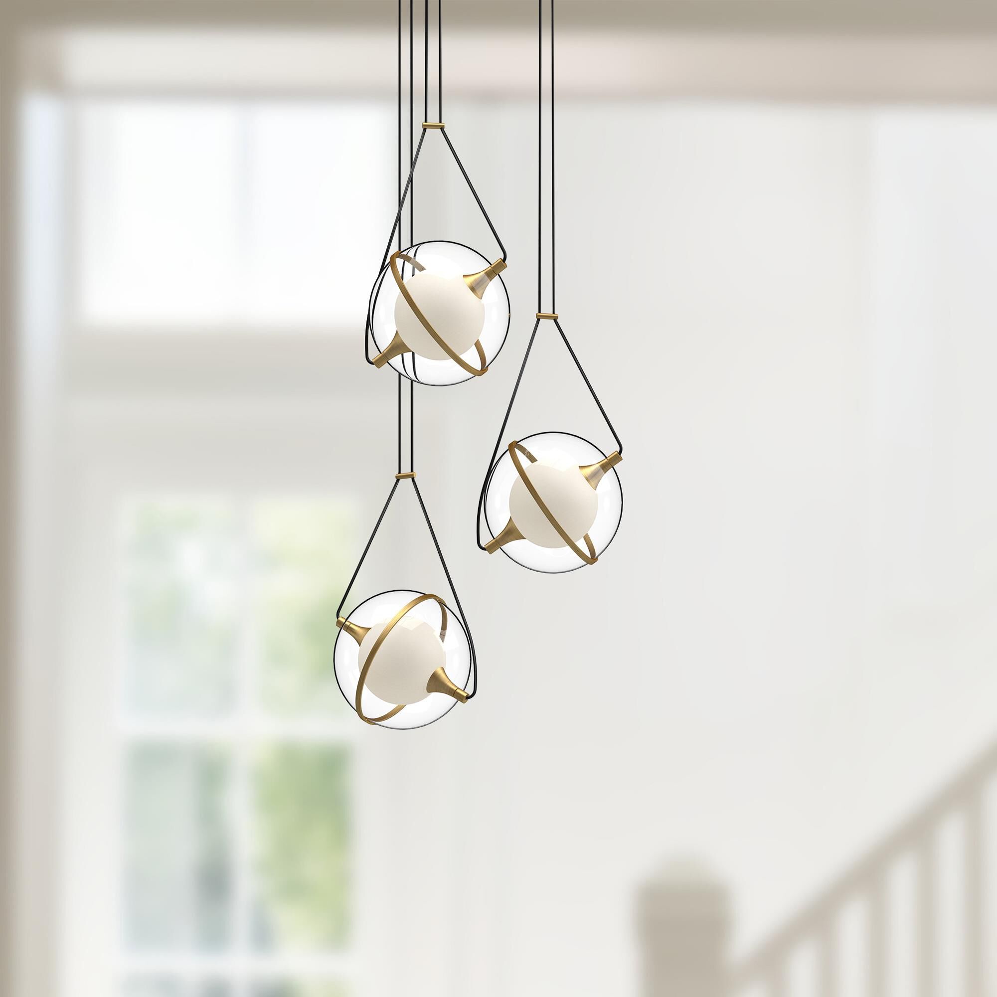 Shown in Brushed Gold finish and Clear External Acrylic Frosted Internal glass