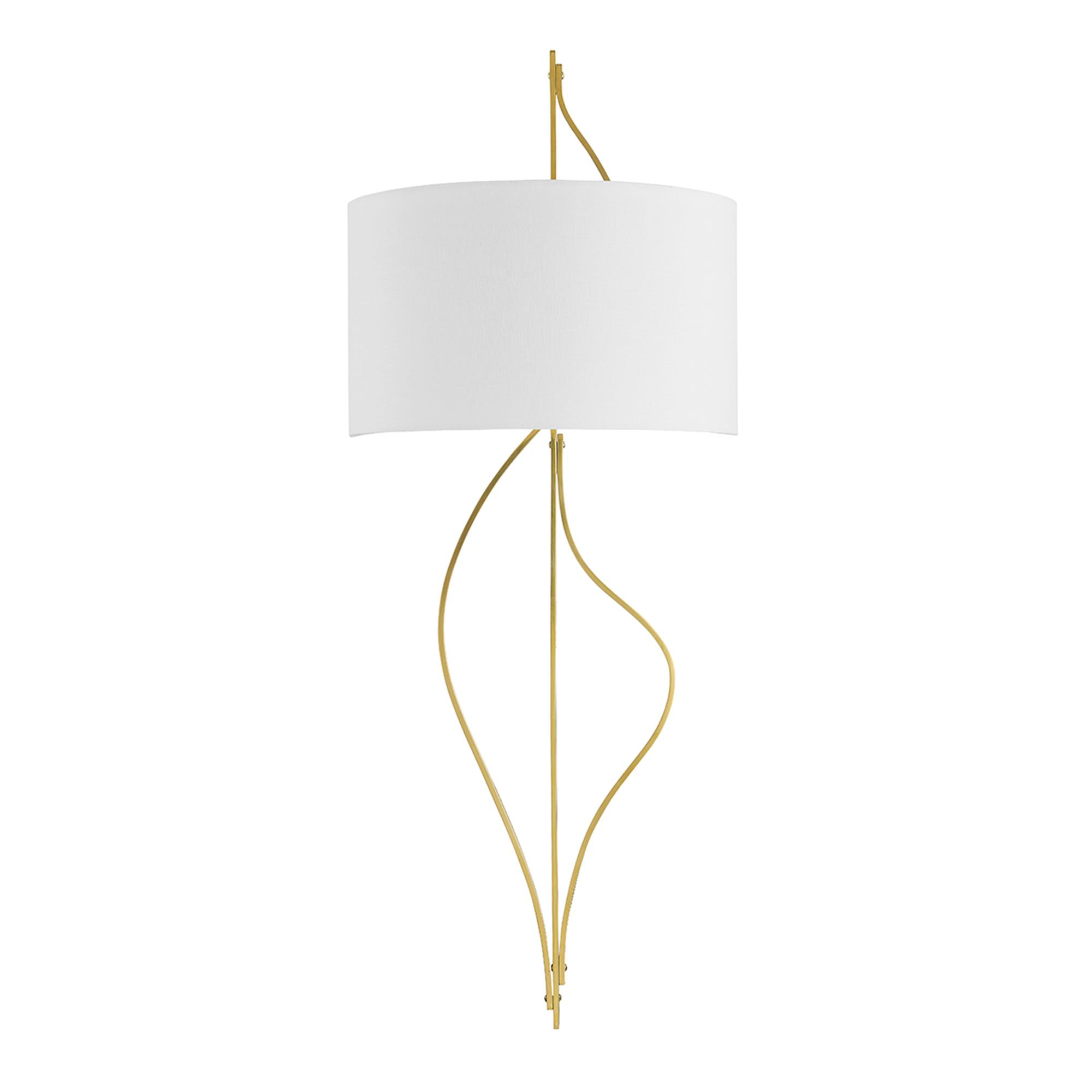 Shown in Vintage Brass finish and White glass