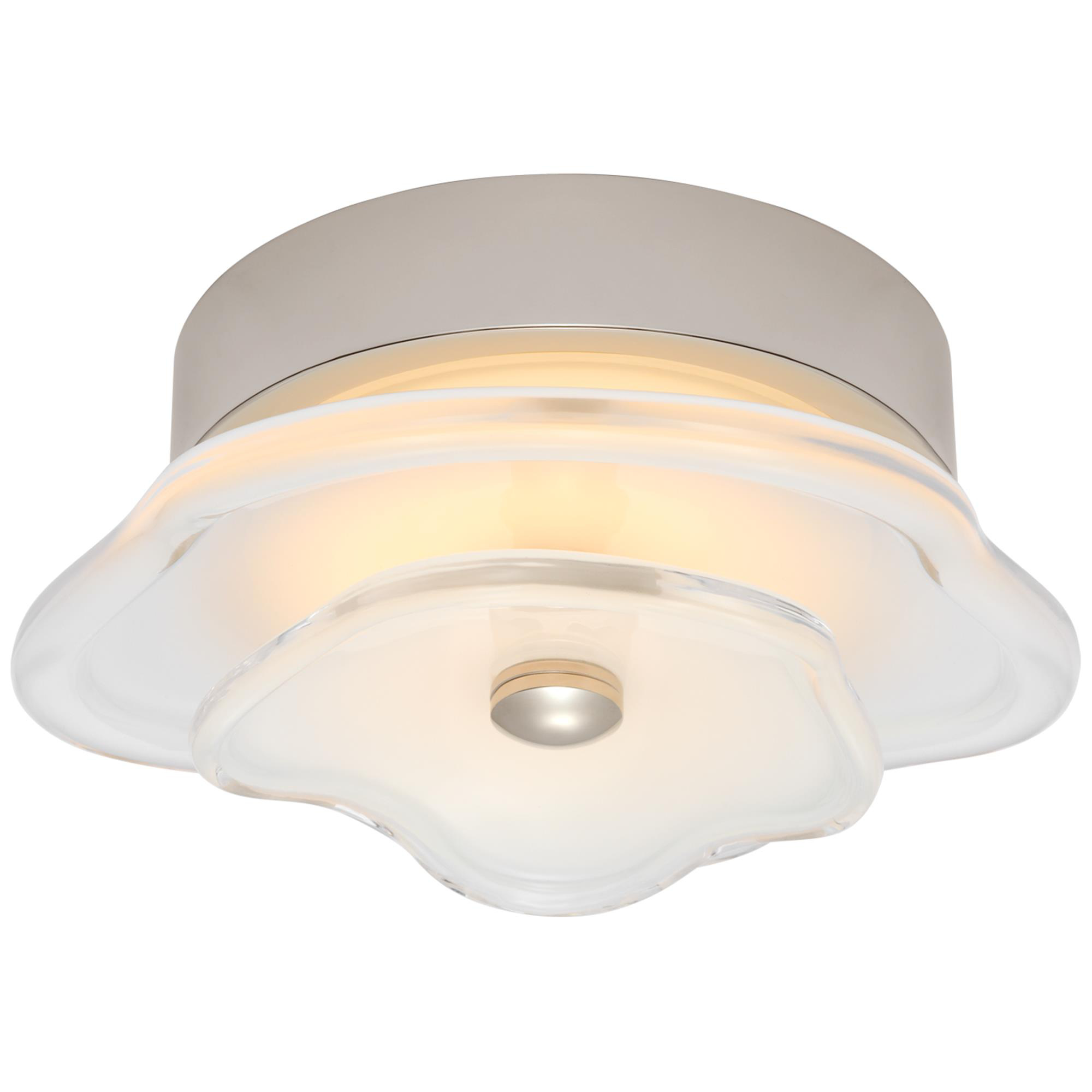 Shown in Polished Nickel finish and Cream glass