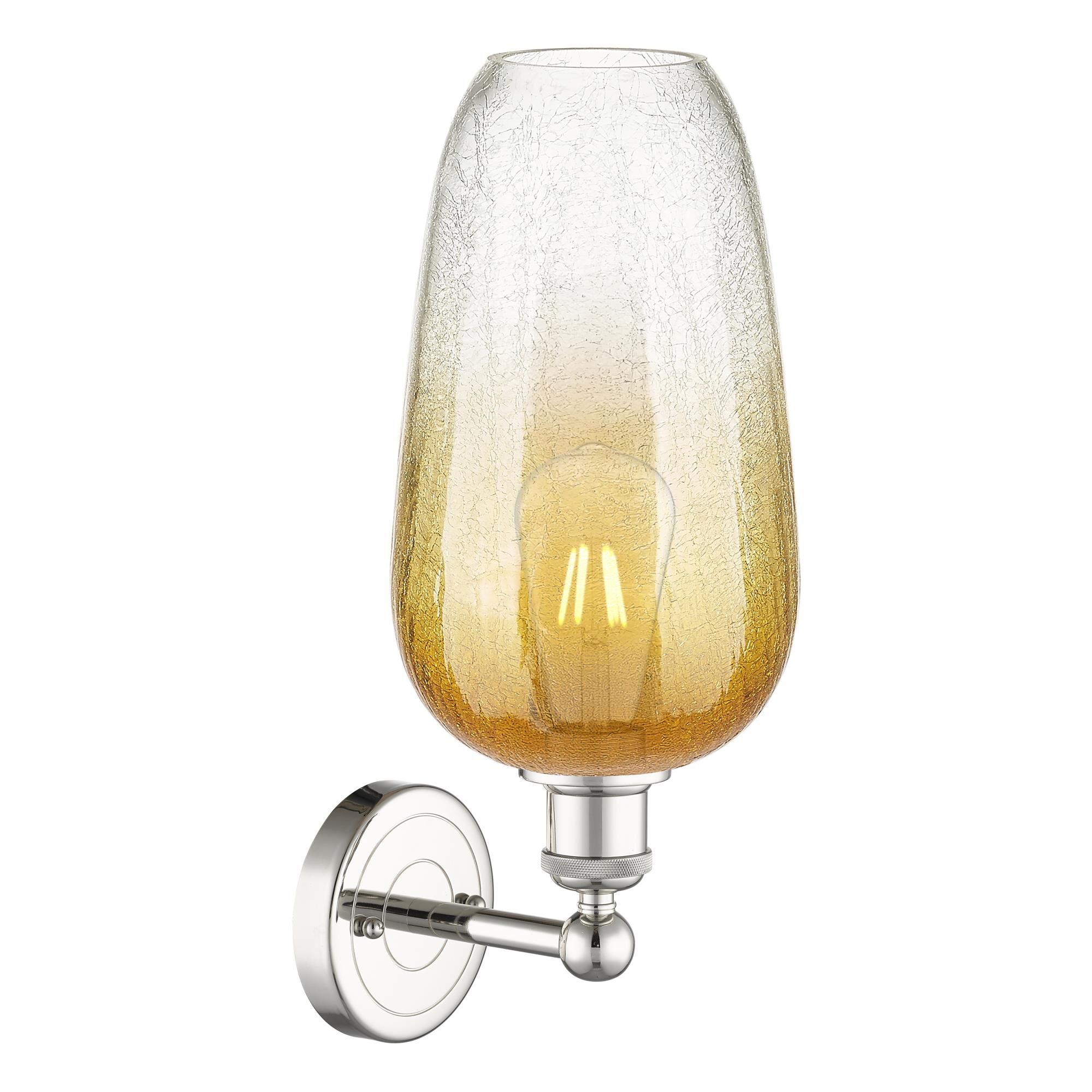 Shown in Polished Nickel finish and Amber glass