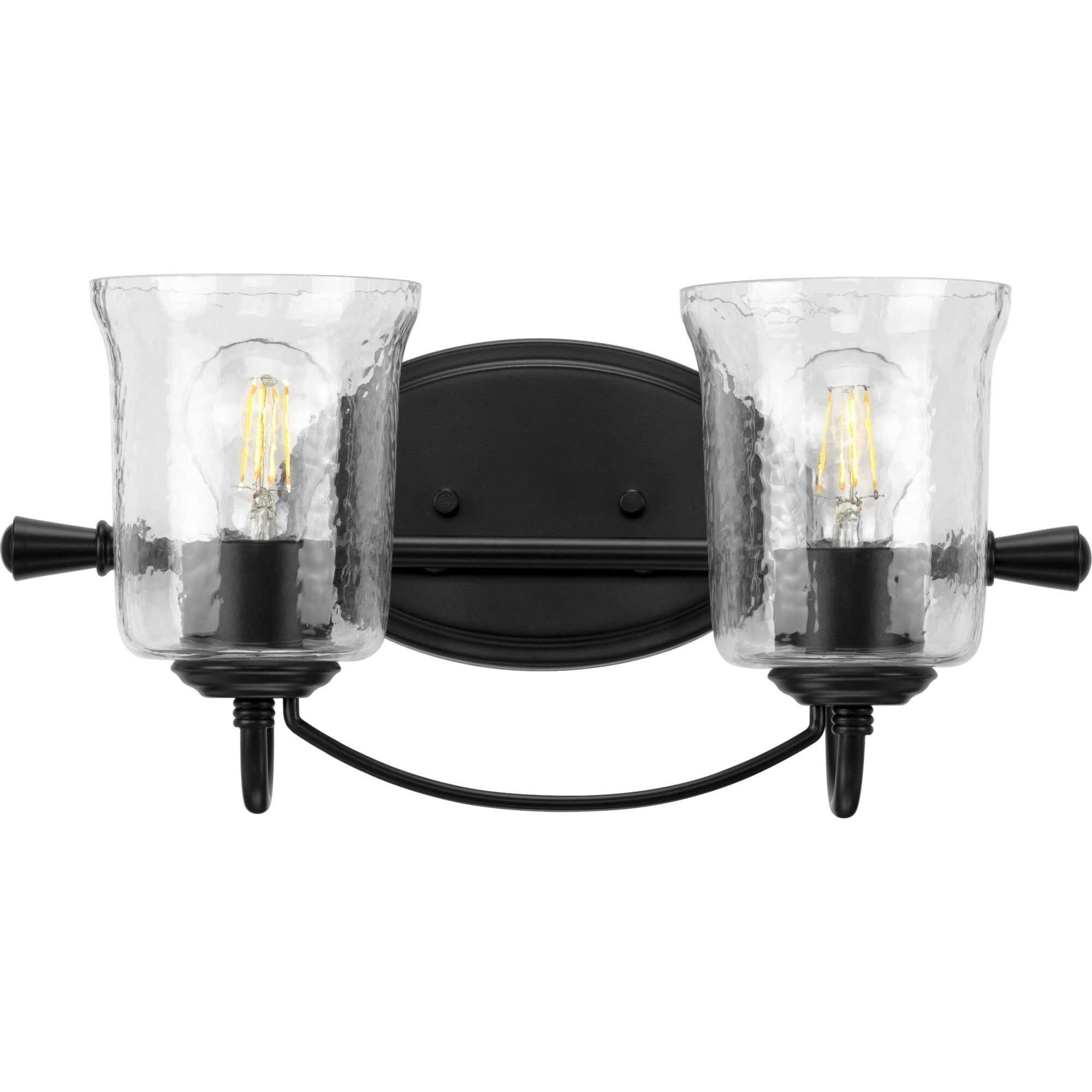 Shown in Matte Black finish and Clear Chiseled glass