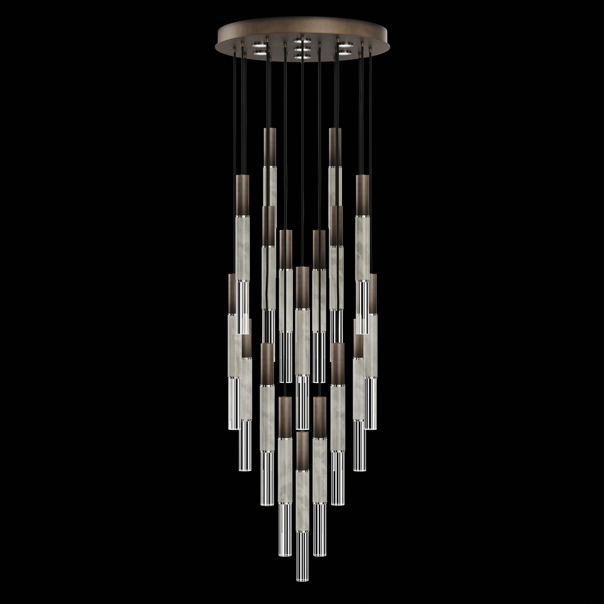 Shown in Bronze finish and True crystal and False glass