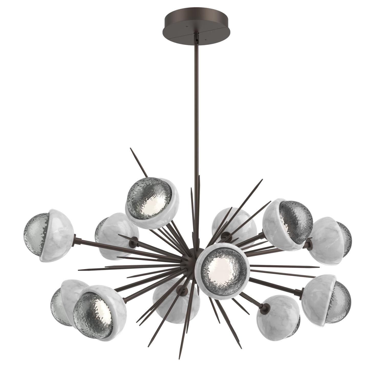Shown in Flat Bronze finish and Smoke glass and White Marble accent