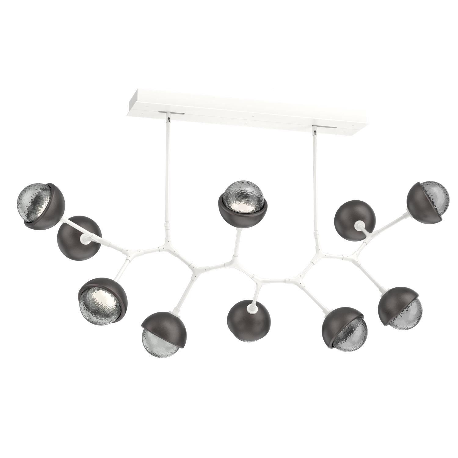 Shown in Salt White finish and Smoke glass and Graphite accent