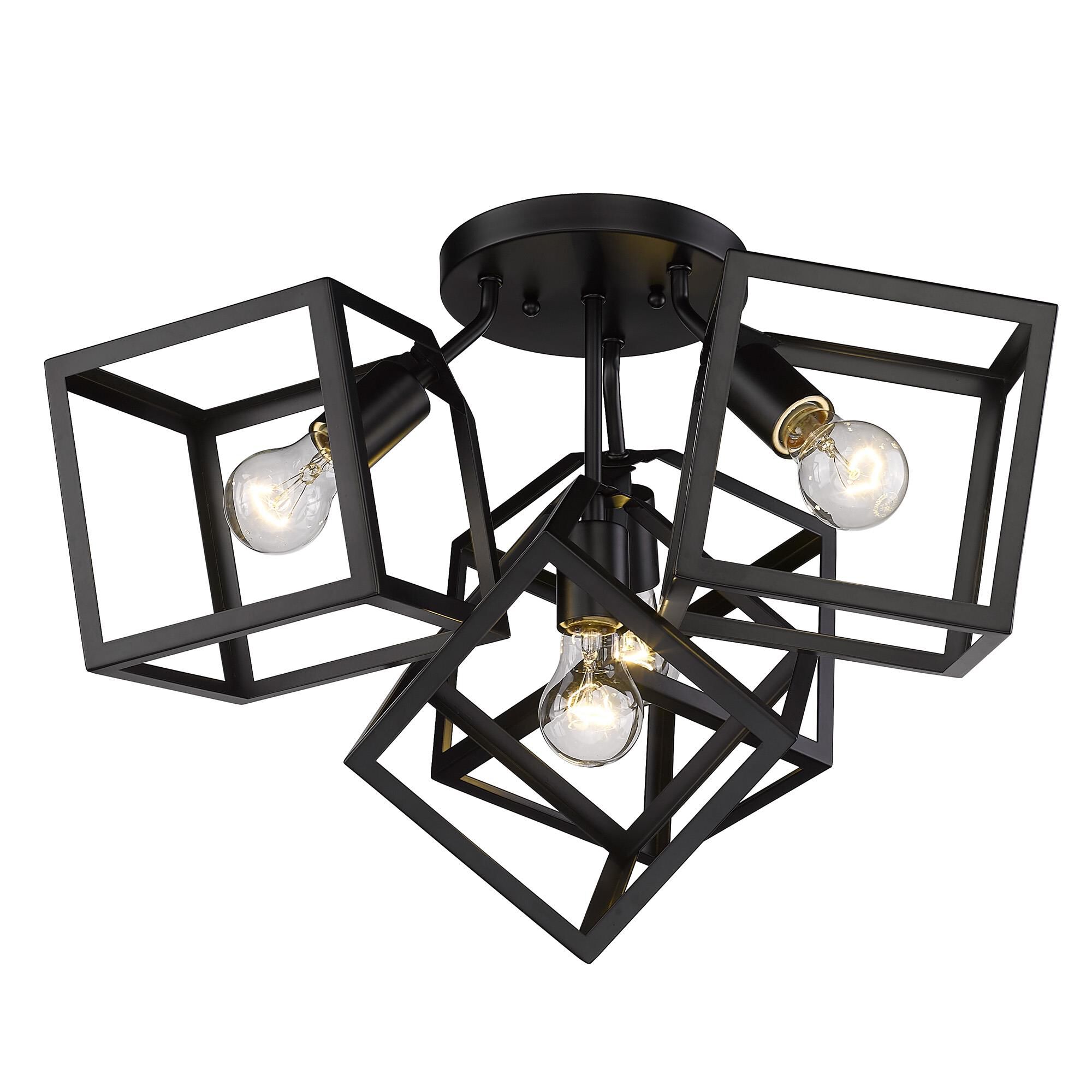 Cassio 24 Inch 4 Light Semi Flush Mount by Golden Lighting