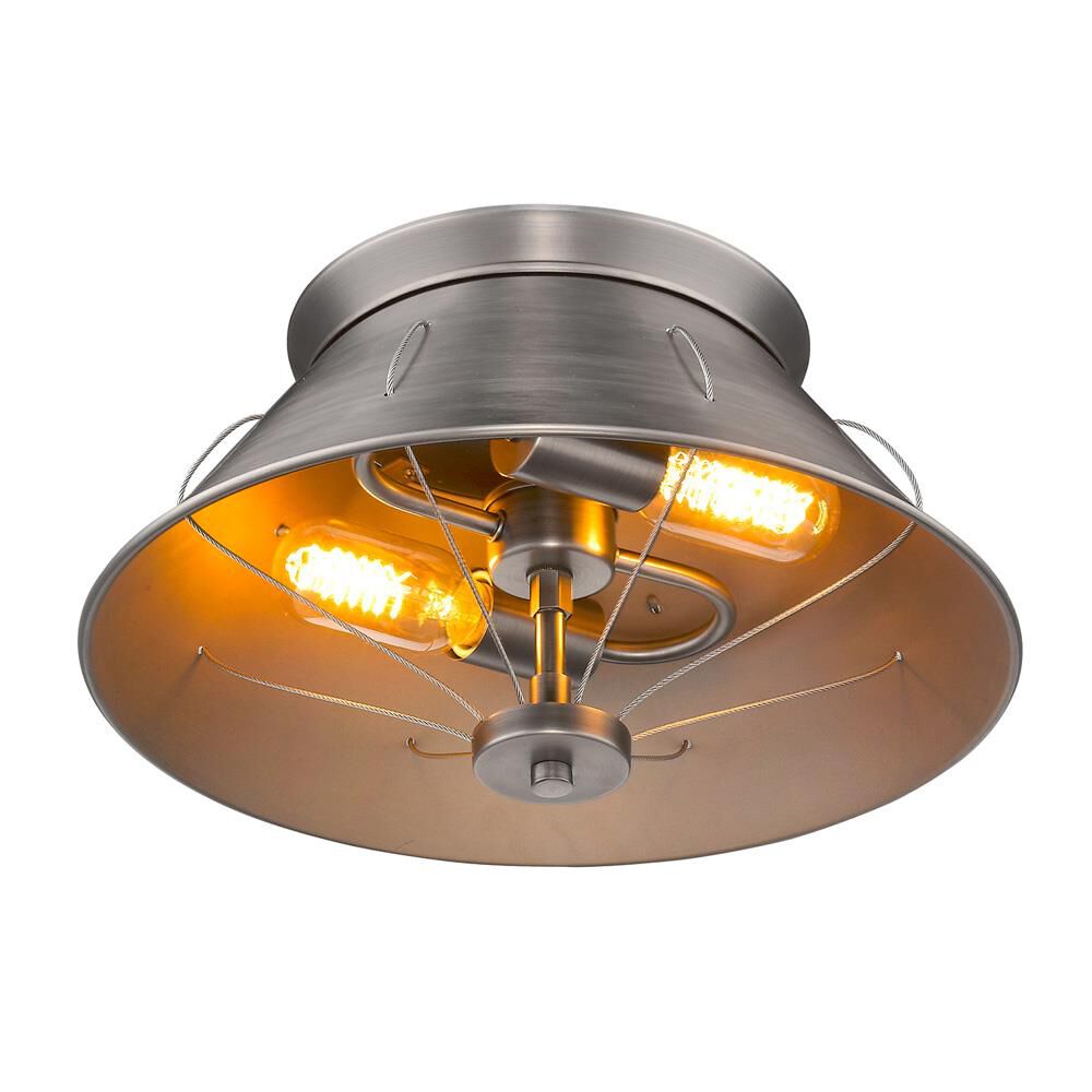 Whitaker 14 Inch 2 Light Flush Mount by Golden Lighting