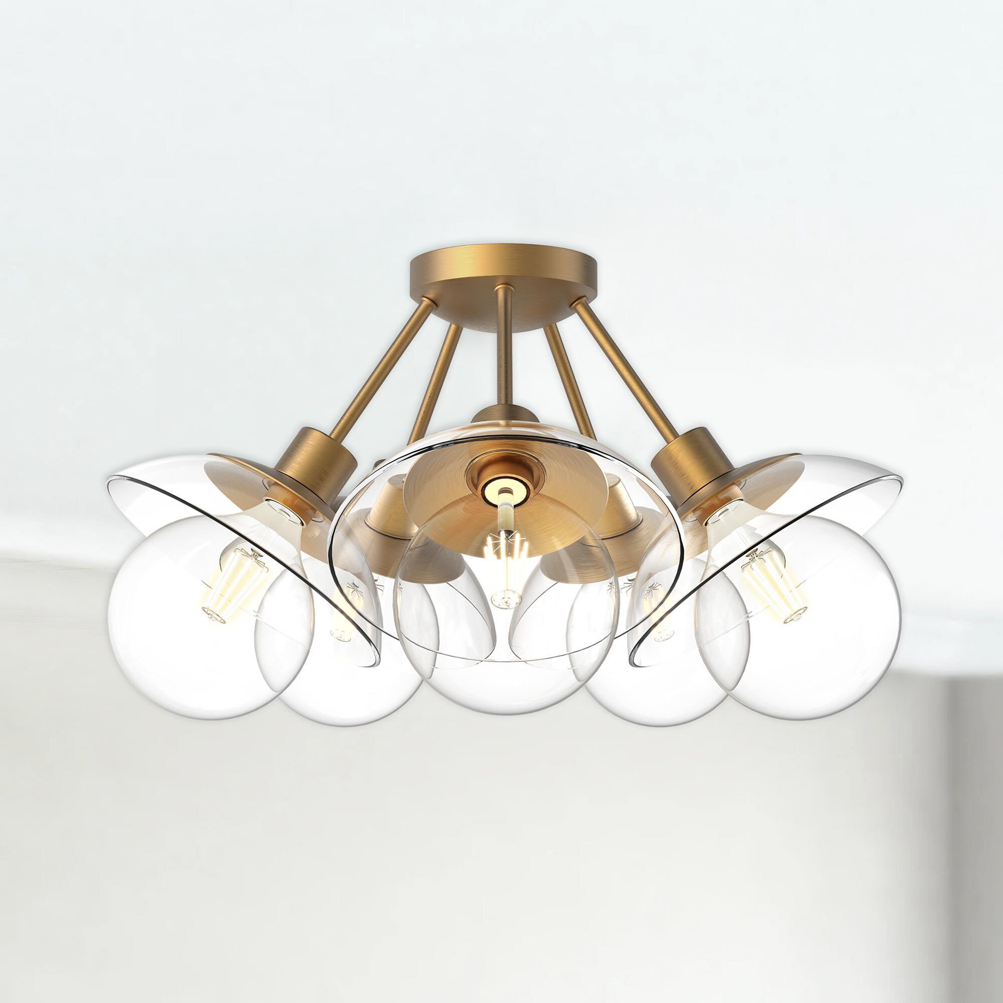 Francesca 5 Light Semi Flush Mount by Alora Mood