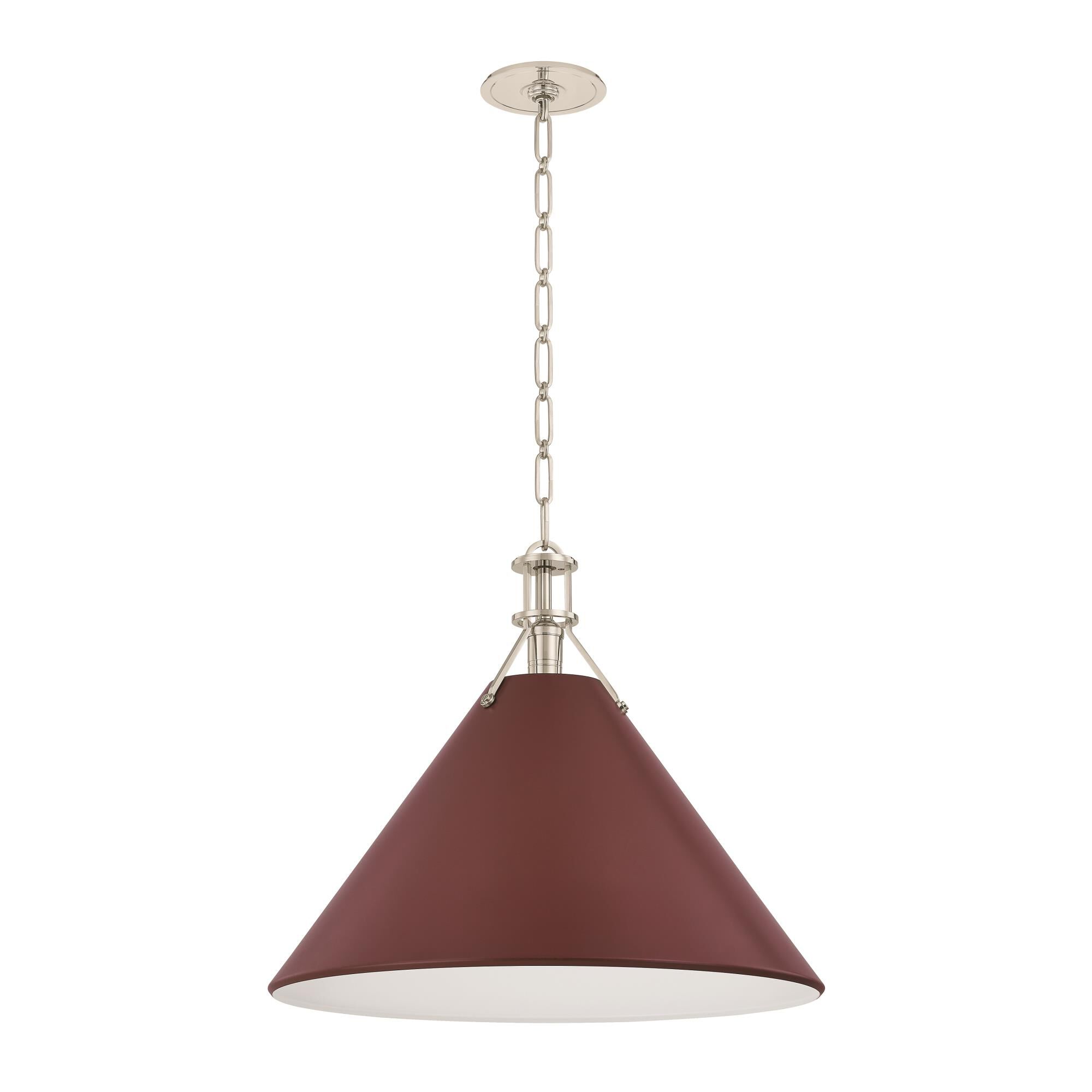 Shown in Polished Nickel and Soft Crimson finish