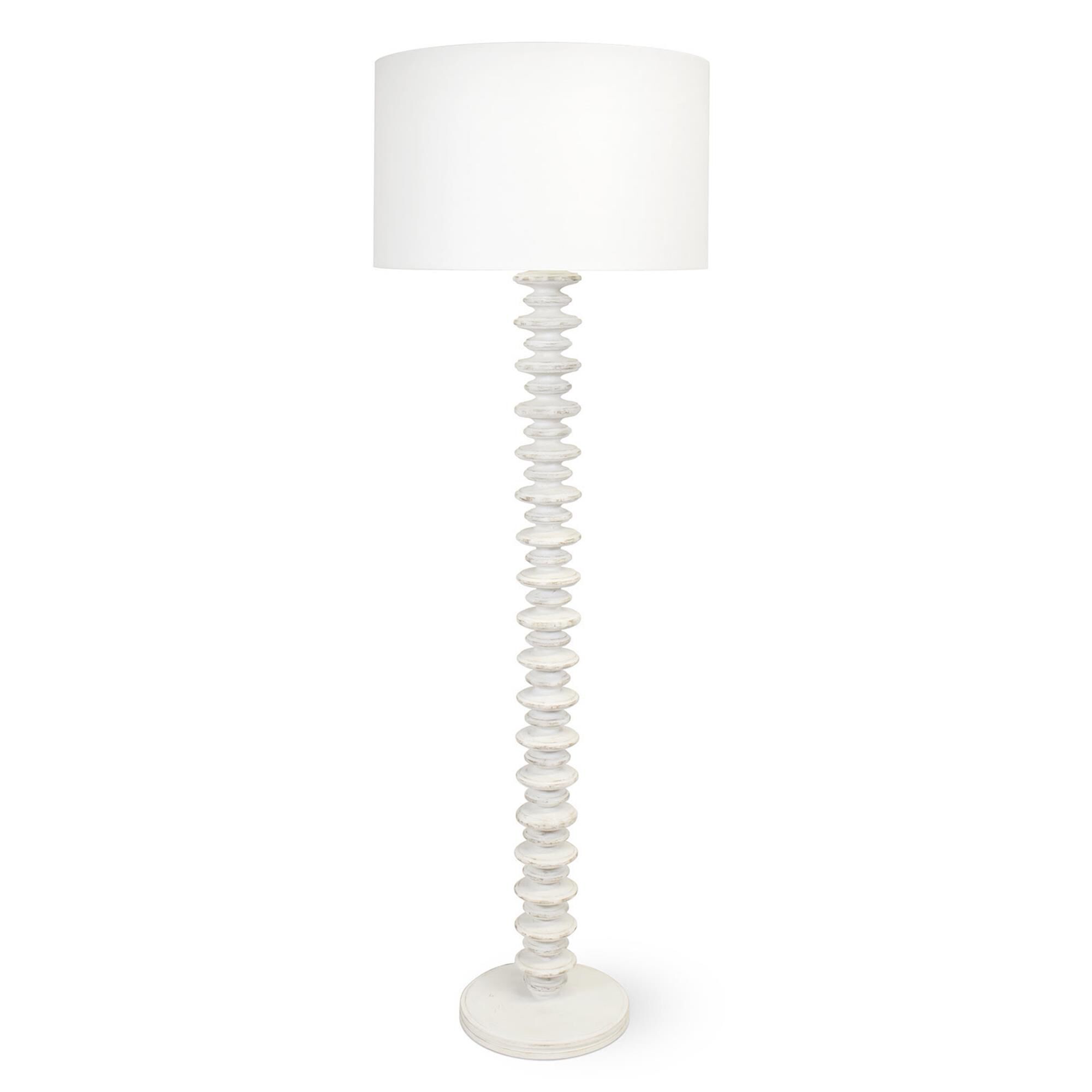 Shown in White finish and Natural Linen shade