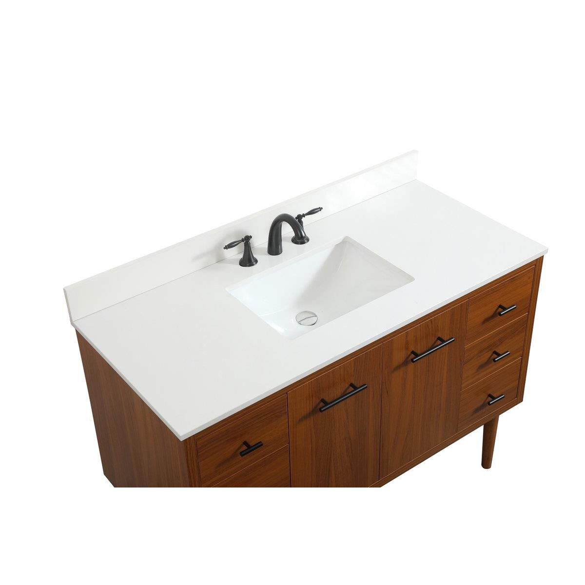 Shown in Teak finish and Backsplash accent