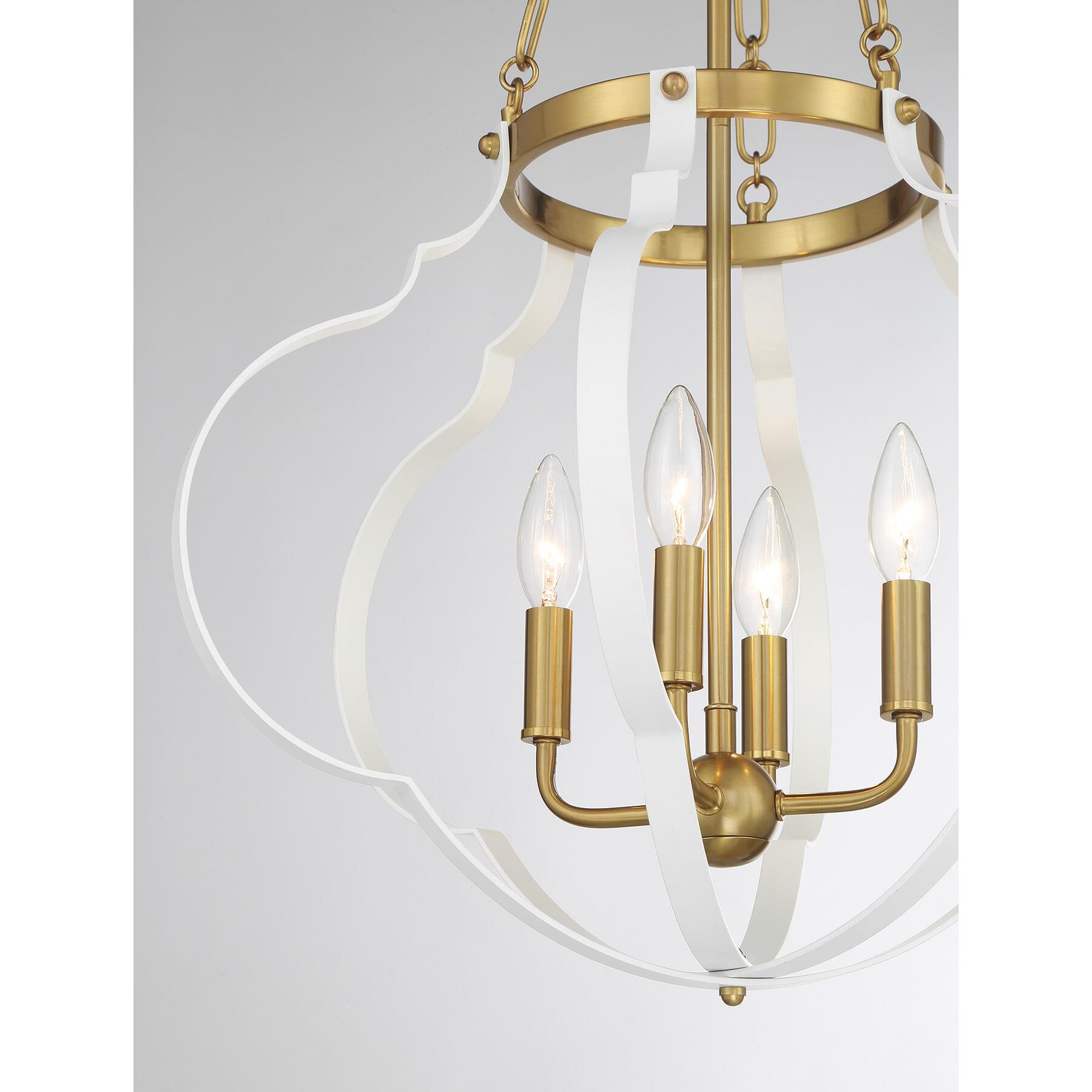 Shown in White and Warm Brass finish