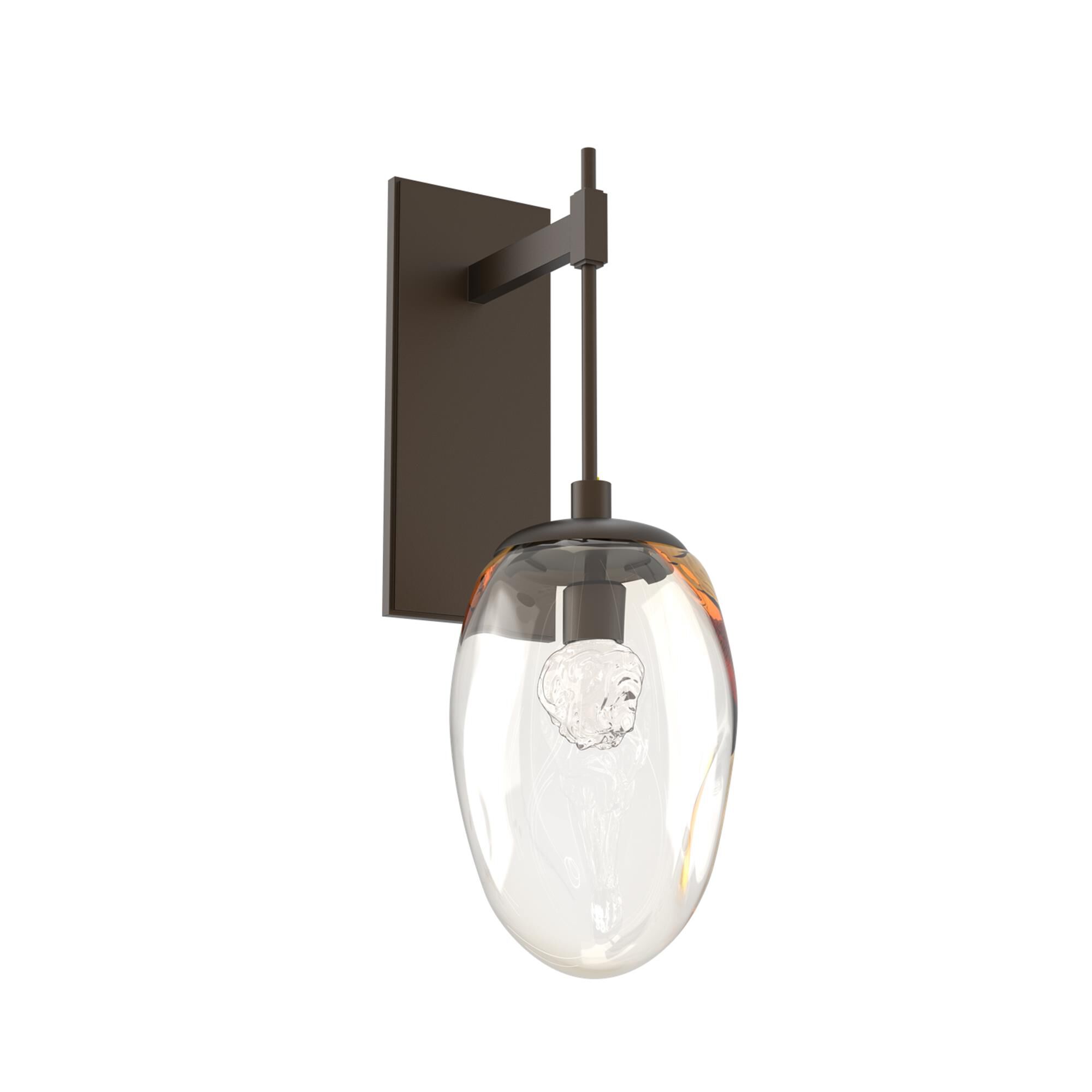 Shown in Flat Bronze finish and Amber Floret glass