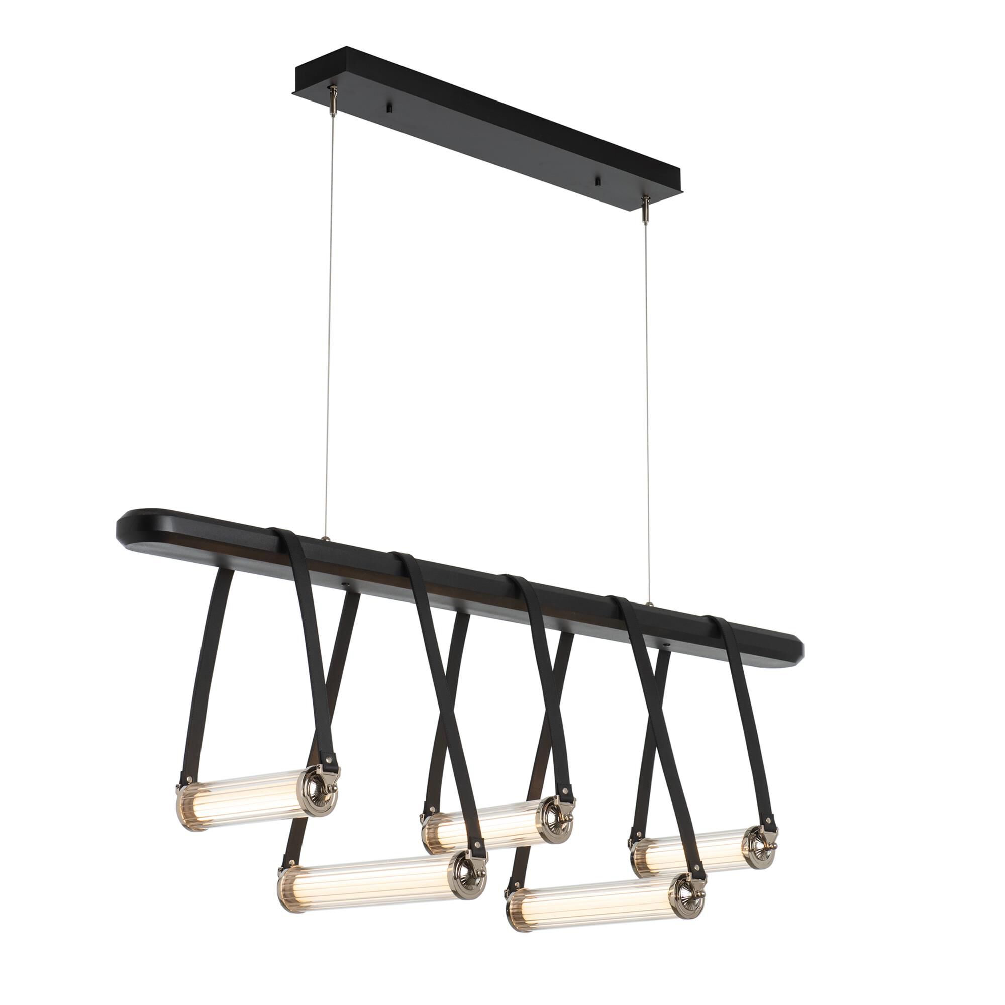 Shown in Black finish and Clear glass and Polished Nickel accent
