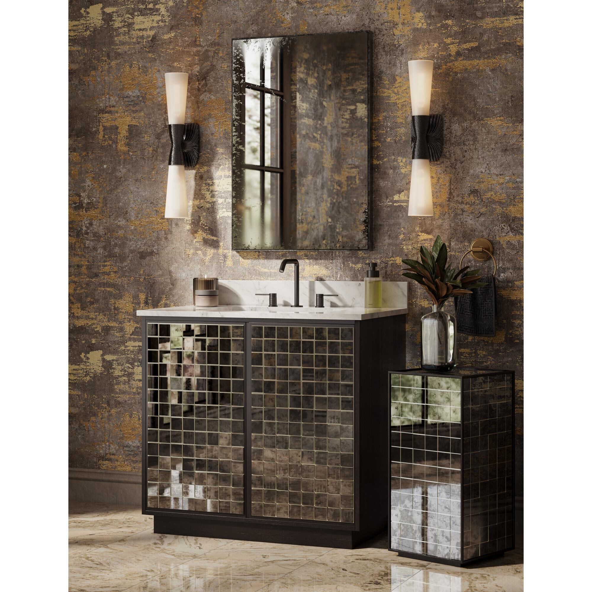 Shown in Natural, White and Antique Mirror finish