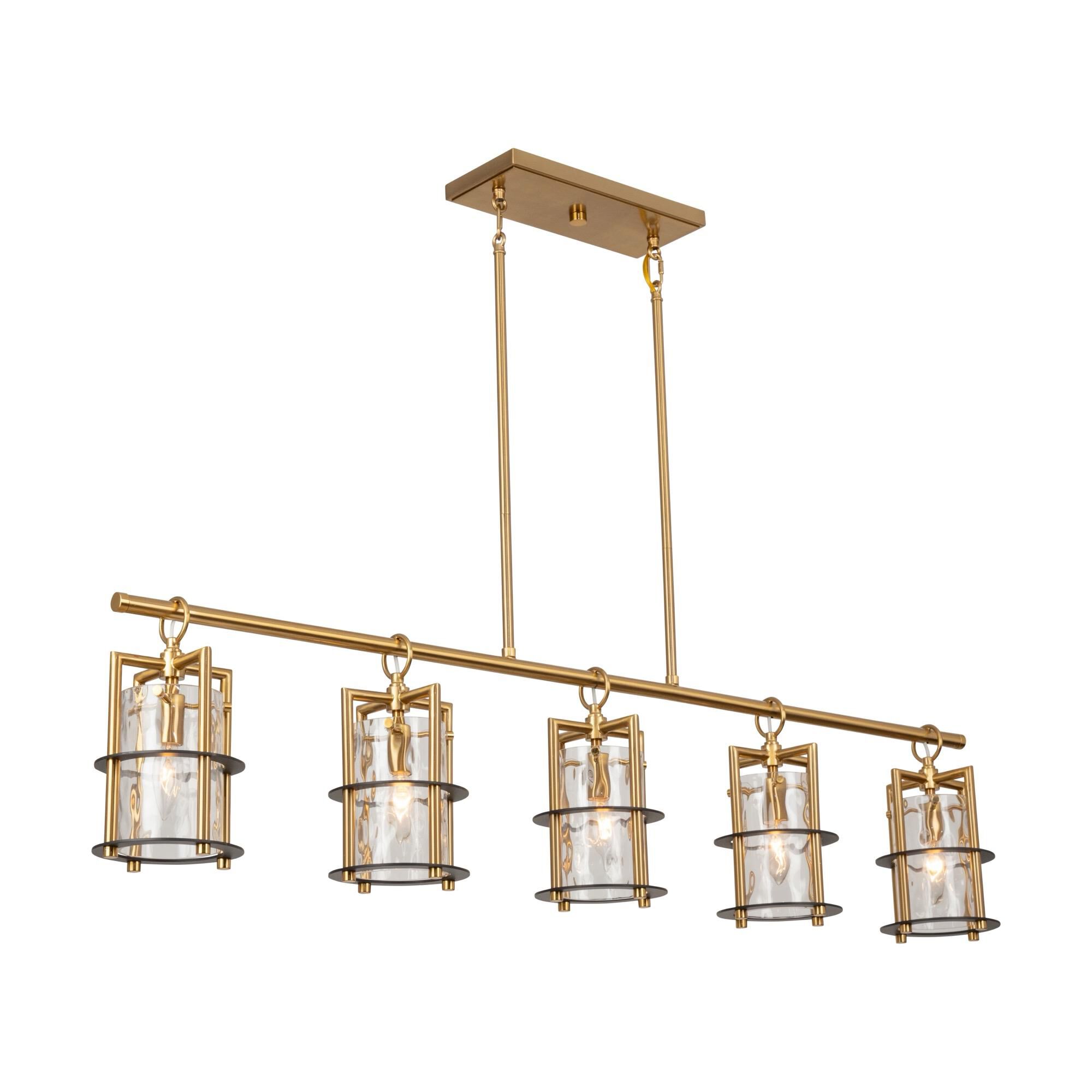 Shown in Brass & Black finish and Glass shade