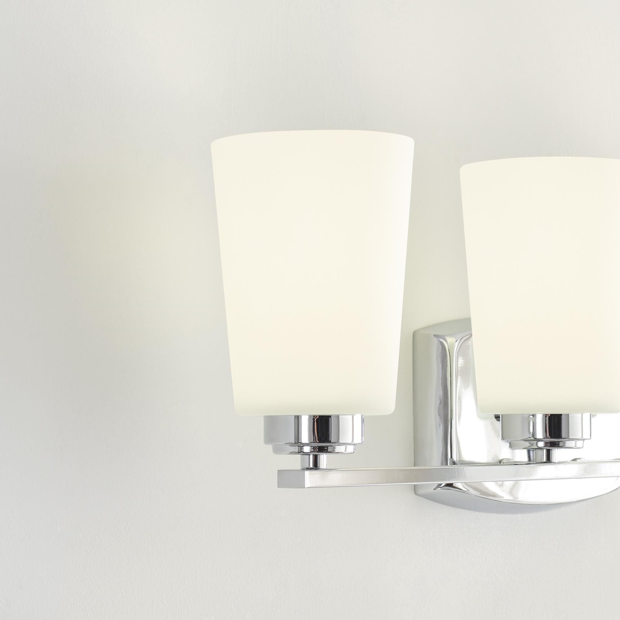 Shown in Chrome finish and Etched with White Inside glass