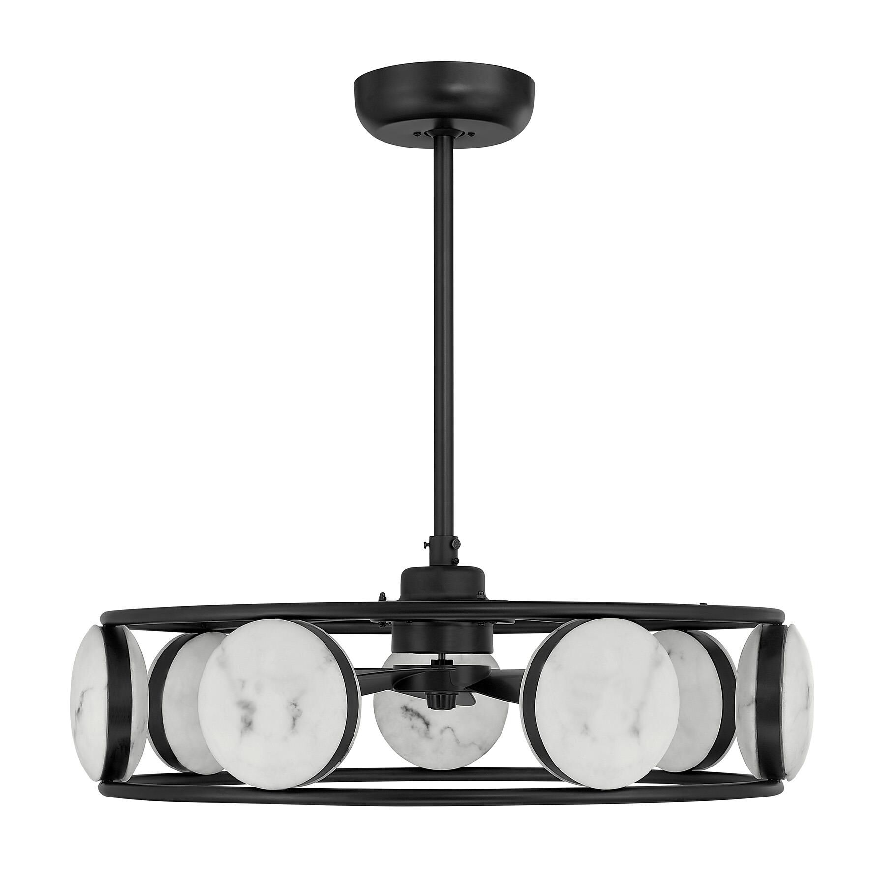 Shown in Matte Black finish and Faux Alabaster glass