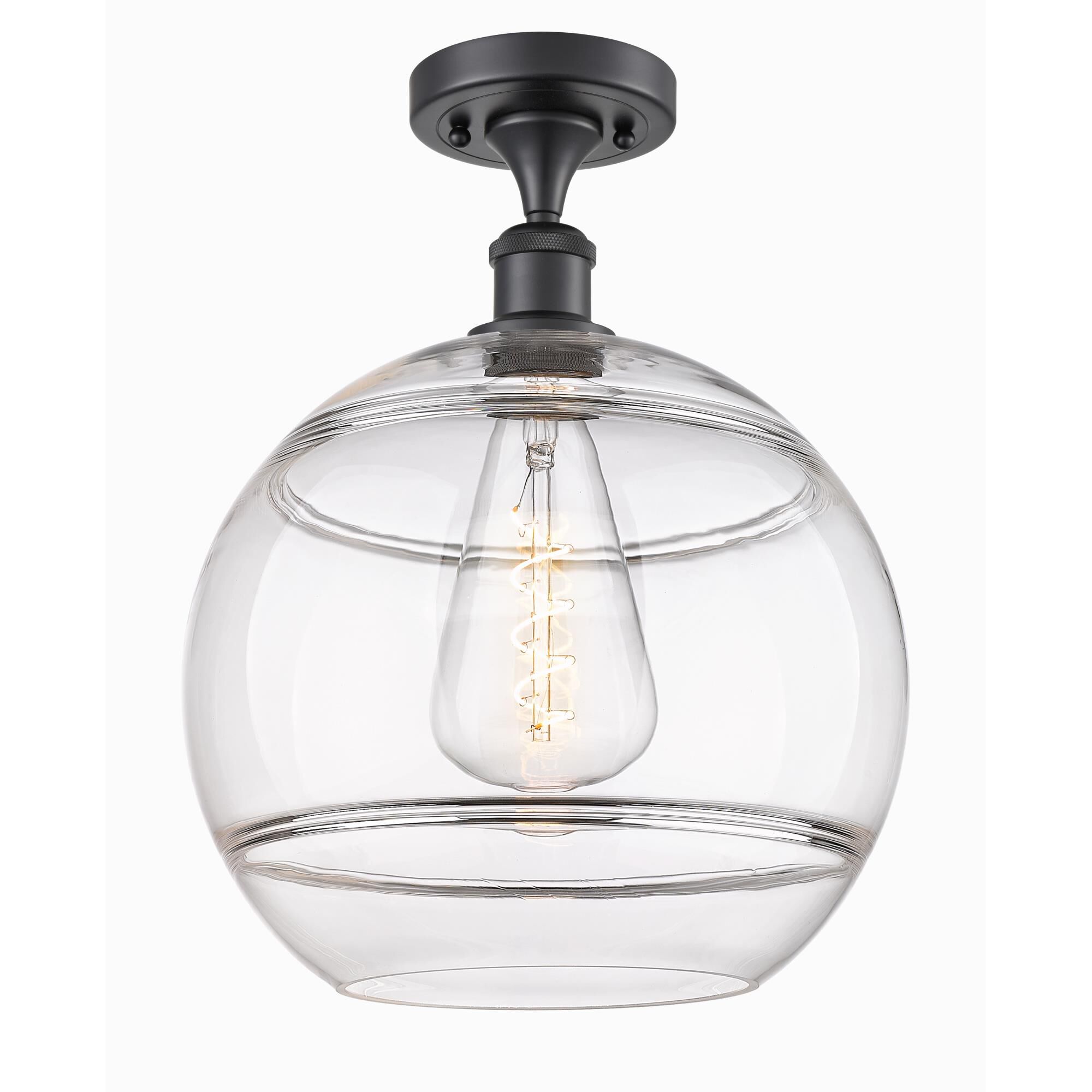 Shown in Matte Black finish and Clear glass