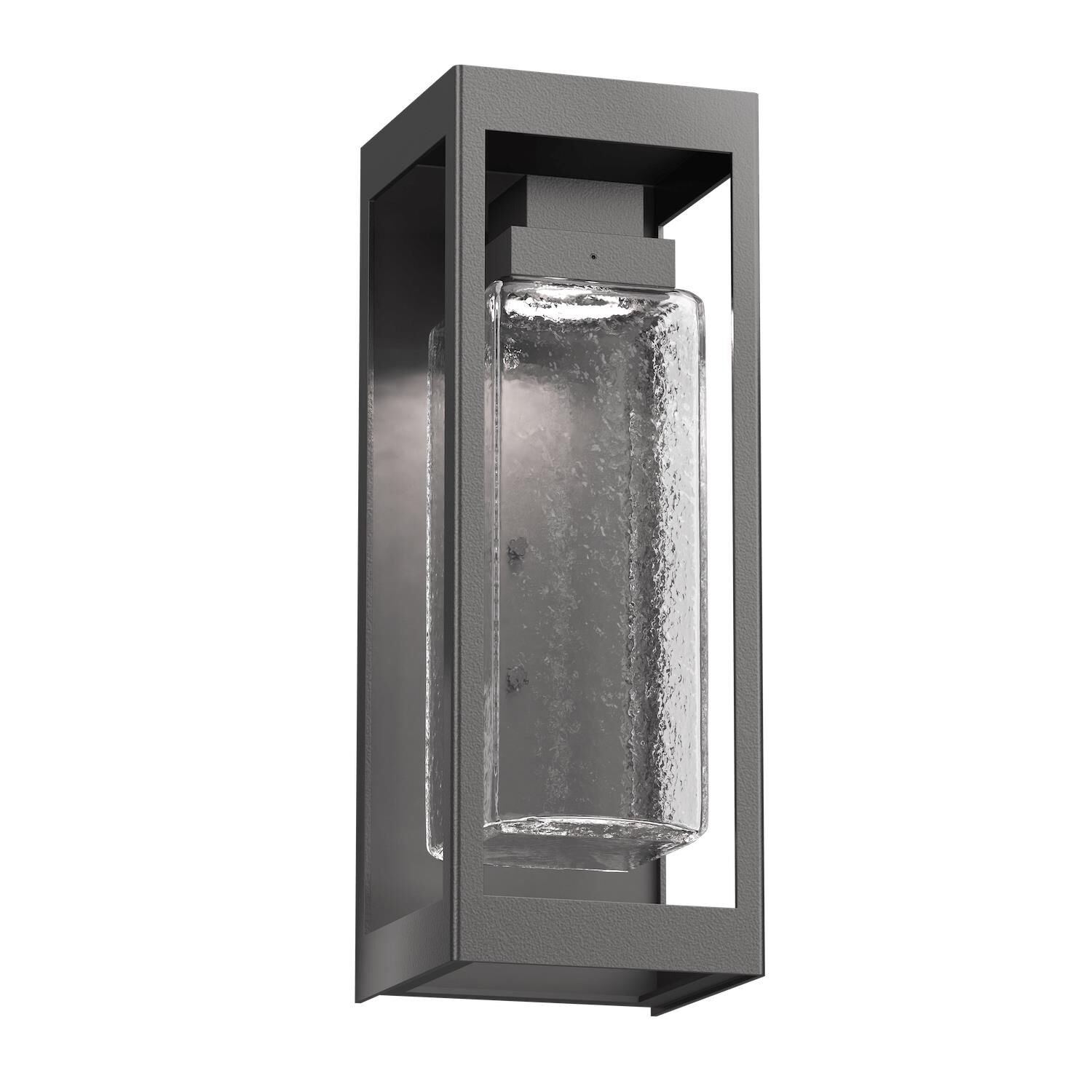 Shown in Argento Grey finish and Clear Hammered glass