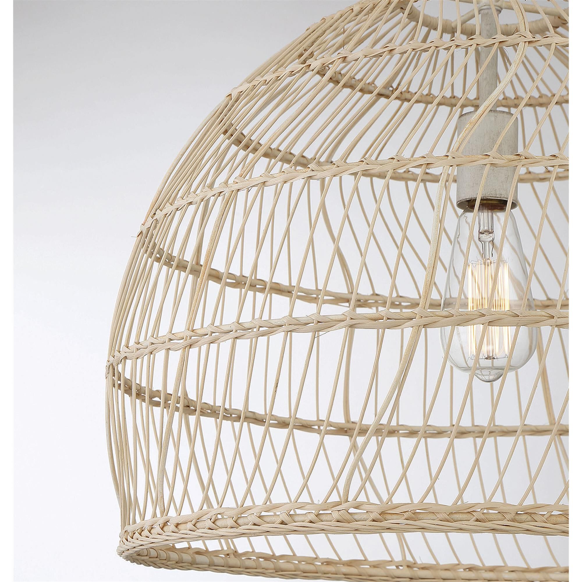 Shown in Natural Rattan With A Matching Socket finish and Natural Rattan shade