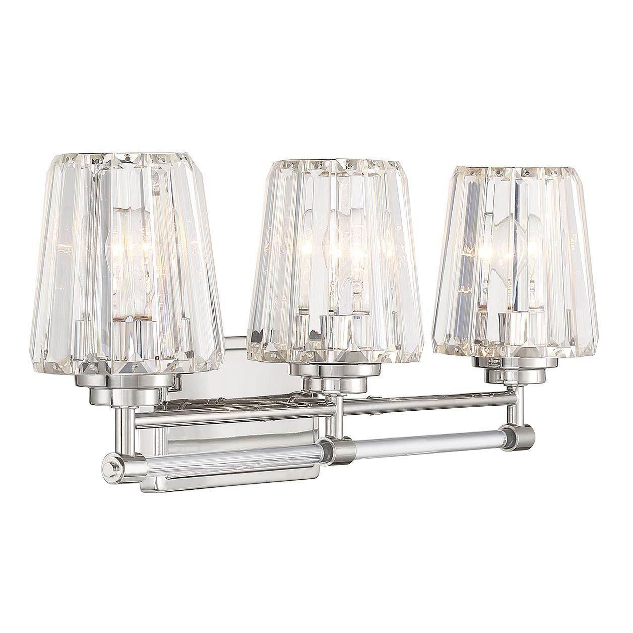 Shown in Polished Nickel finish and Clear crystal