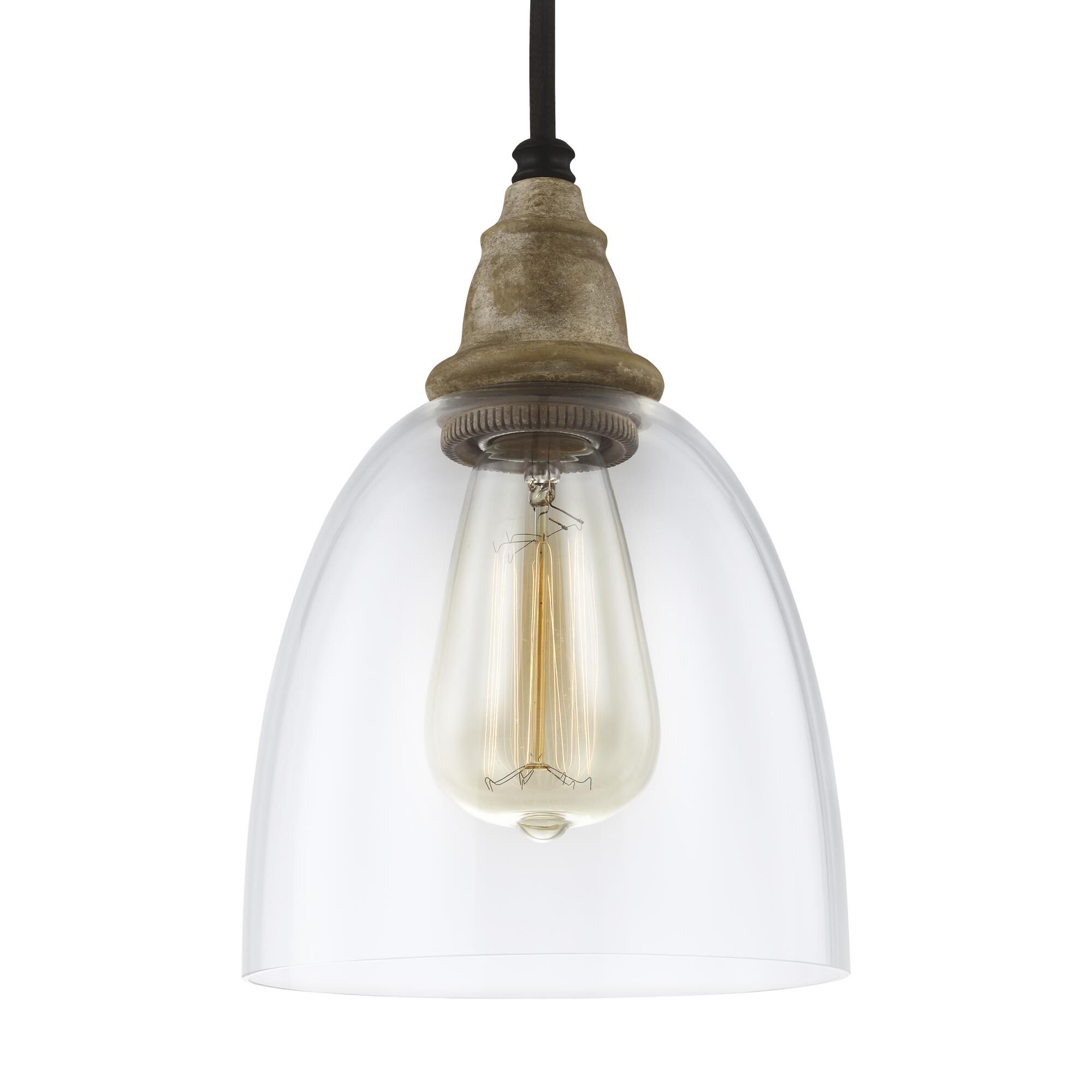 Shown in Driftwood - Dark Weathered Zinc finish and Clear glass